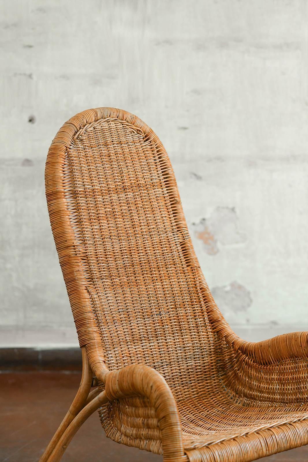 Pair Of Wicker Armchairs With Curved Backrests, 1980s. photo buy