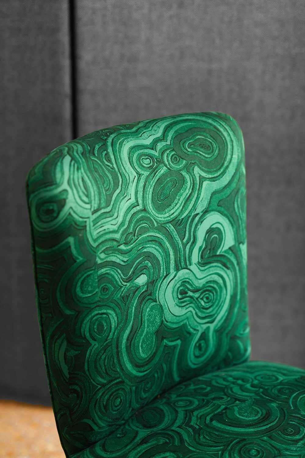 Pair Of Armchairs In Malachite Green Gemstone Fabric By Tony Duquette photo 2973.0
