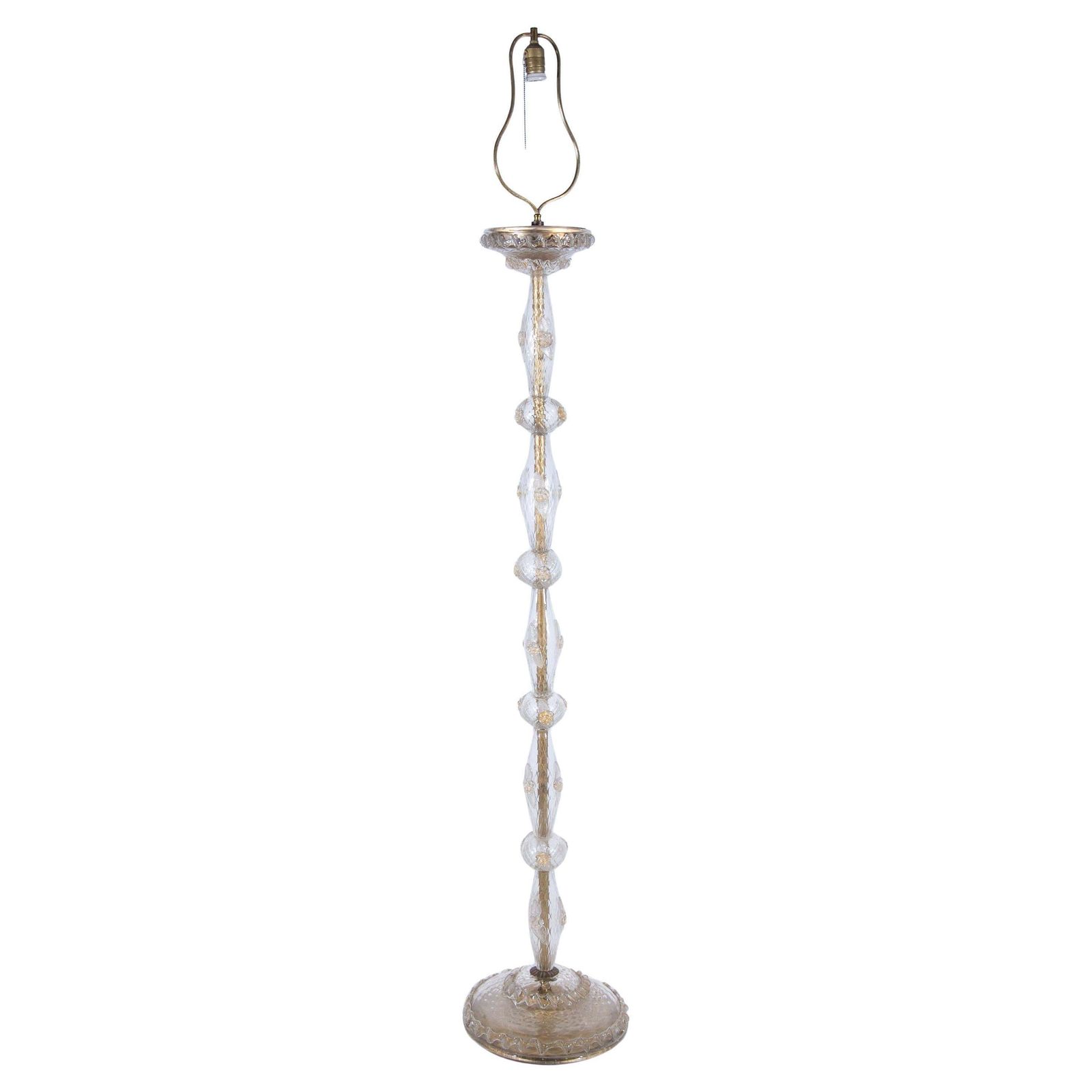 Art Deco Murano Floor Lamp Attributed By Barovier & Toso, 1930s