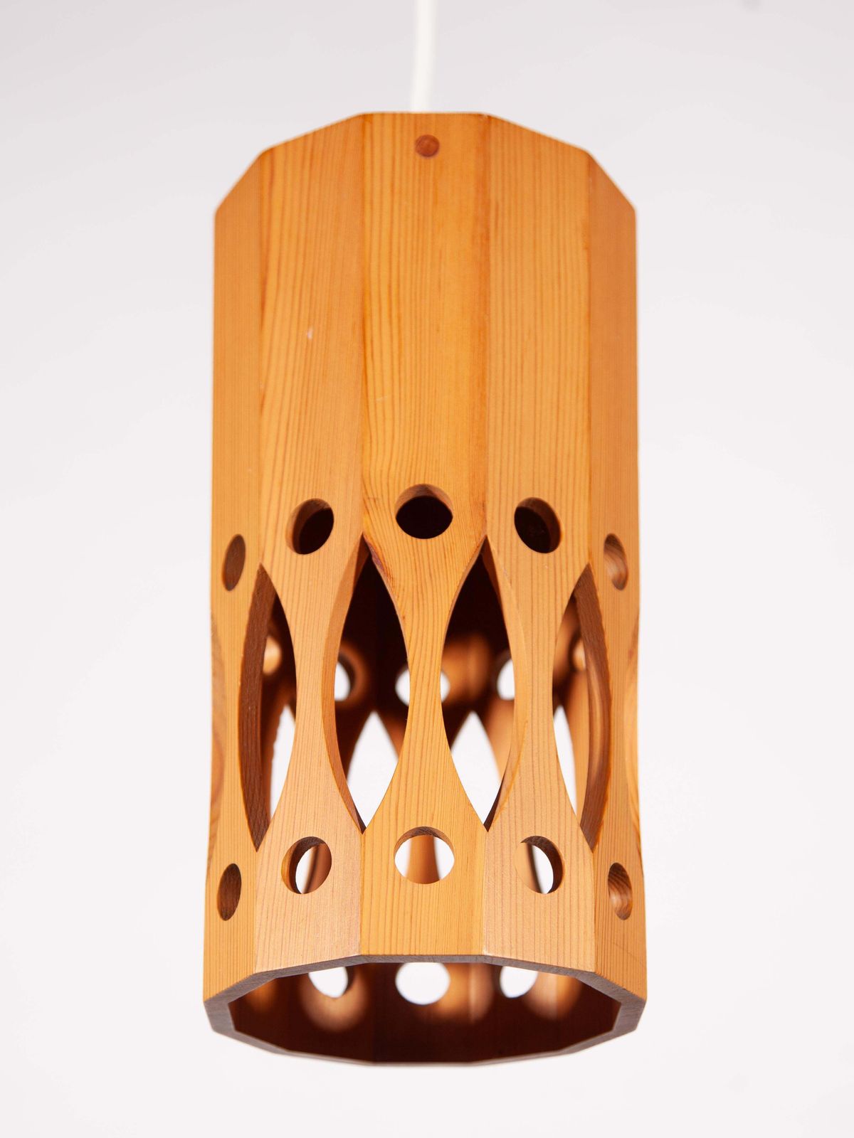 Midcentury Modern Pinewood Pendant By L.O. Nilsson For Nordisk Present, 1970s photo furniture