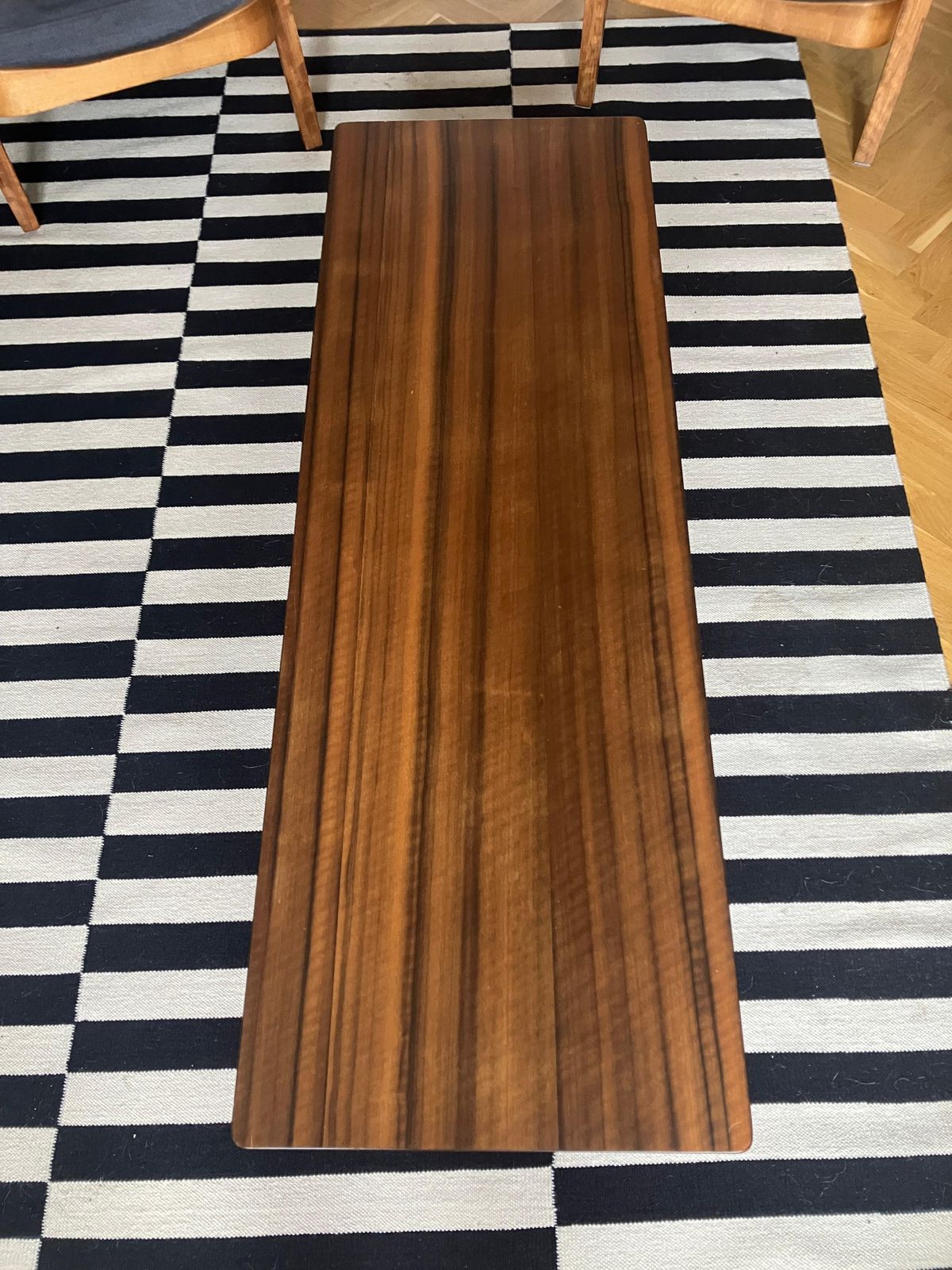 Mid Century Zebra Wood Low Coffee Table 60's Darkwood photo Furniture