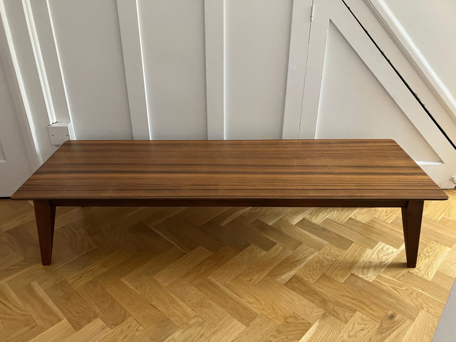 Mid Century Zebra Wood Low Coffee Table 60's Darkwood photo buy