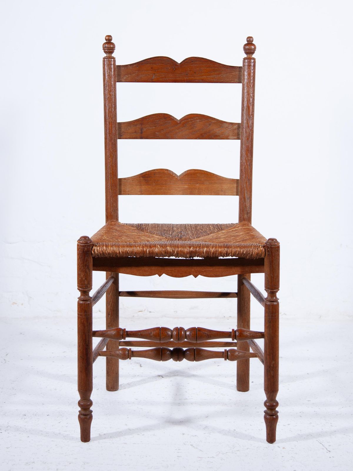 Antique Ladder Back Rush Seat Chairs Set Of Six photo furniture