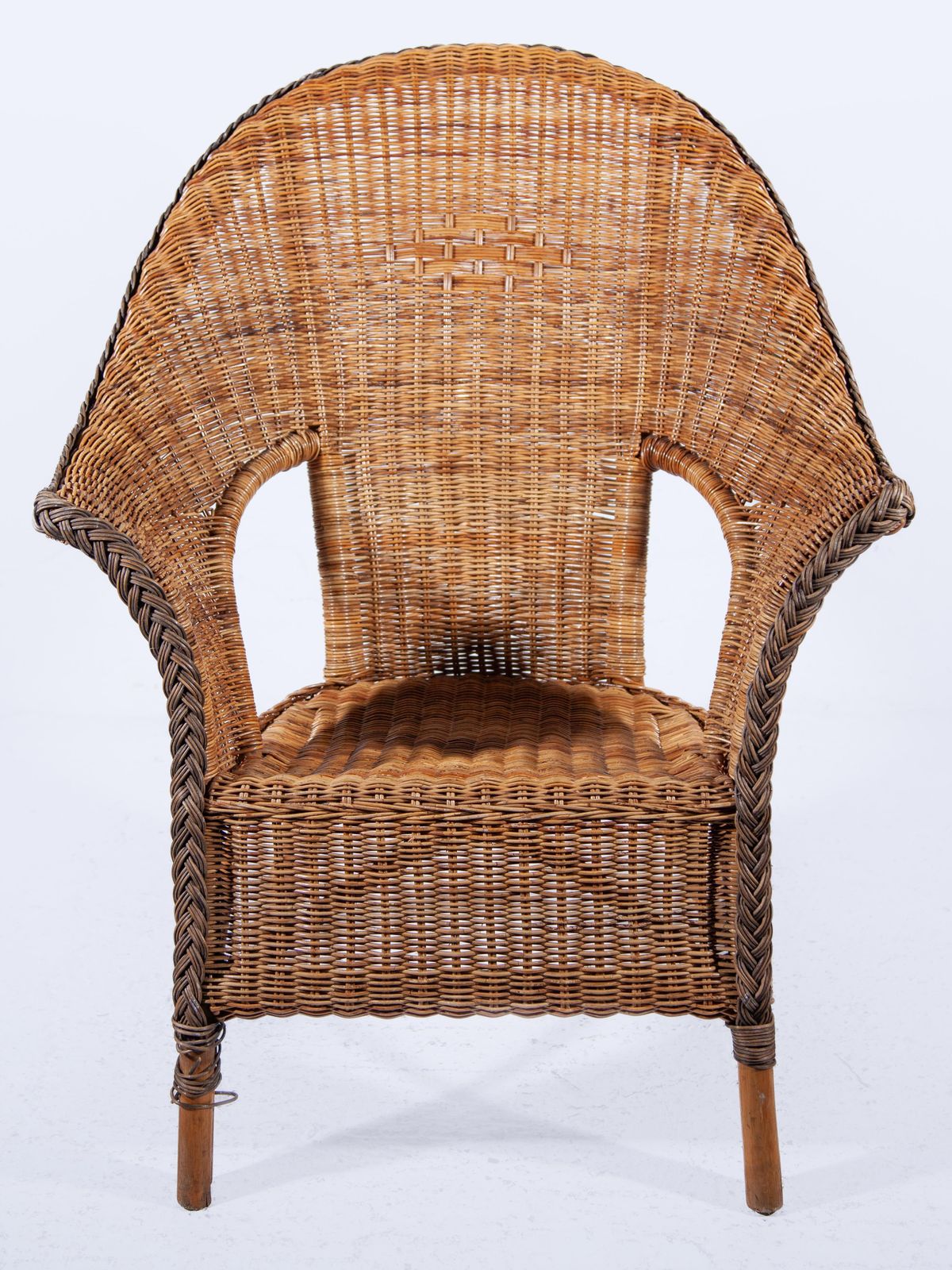 Set Of Two Large High Back Rattan Lounge Chairs photo furniture