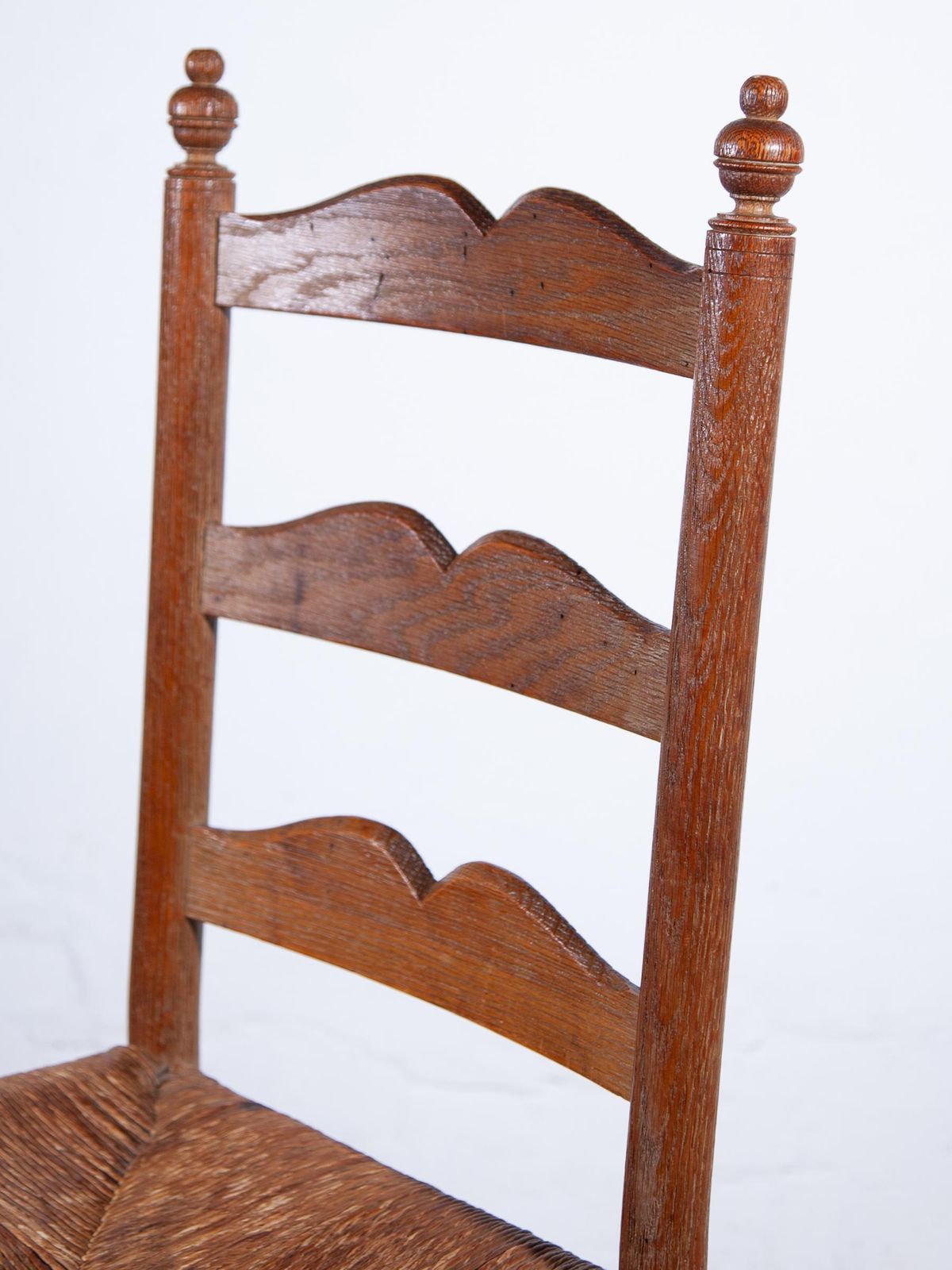 Furniture Antique Ladder Back Rush Seat Chairs Set Of Six photo