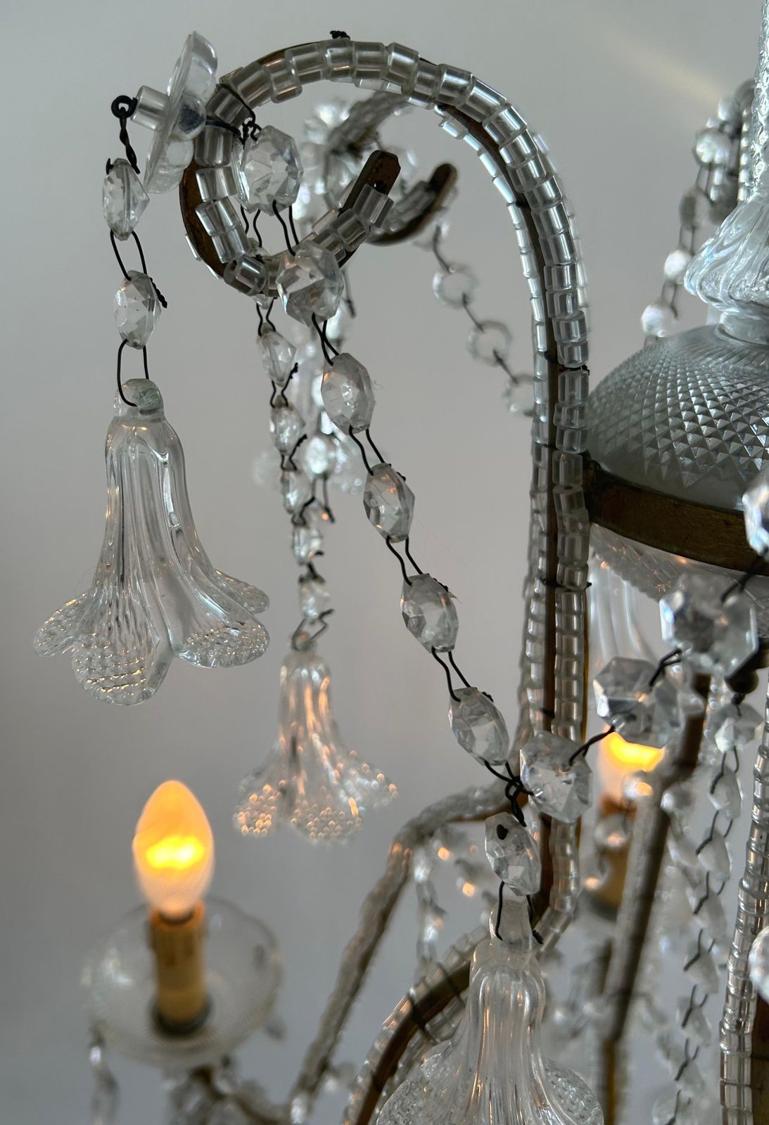 Lighting Lullaby In The Mist, Magnificent Pair Of Murano Glass Chandeliers, 1950's photo