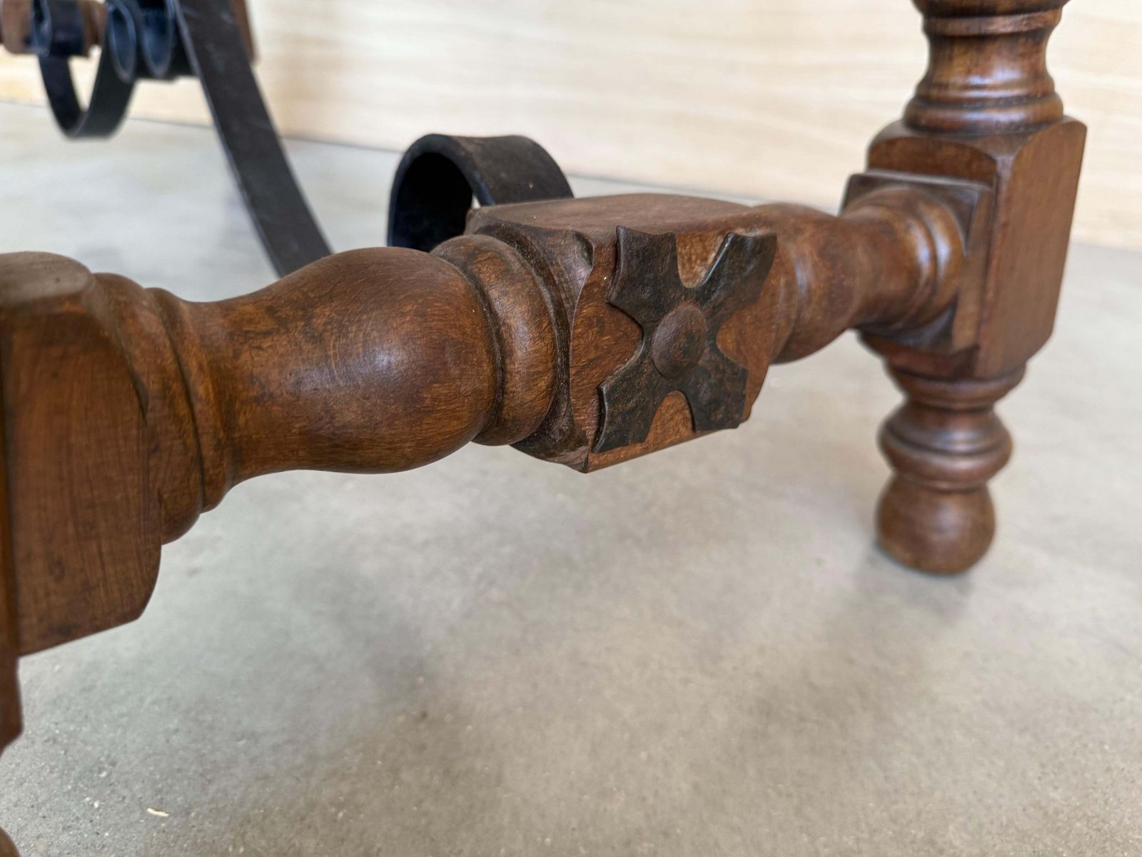 20th Century Spanish Console Fold Out Farm Table With Wood Stretcher photo buy