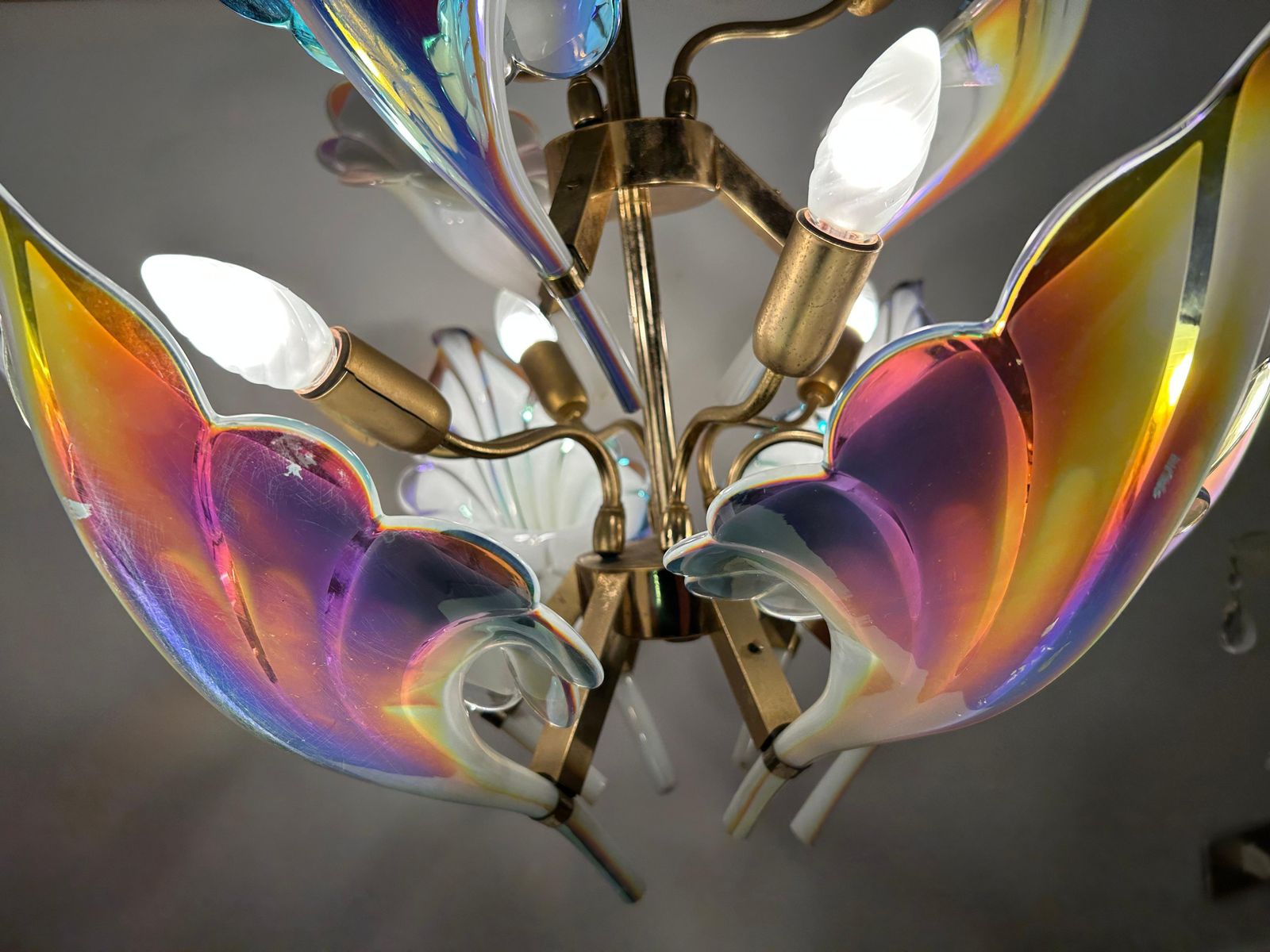 Wings Of Freedom, Majestic Murano Chandelier, 1980's photo vintage