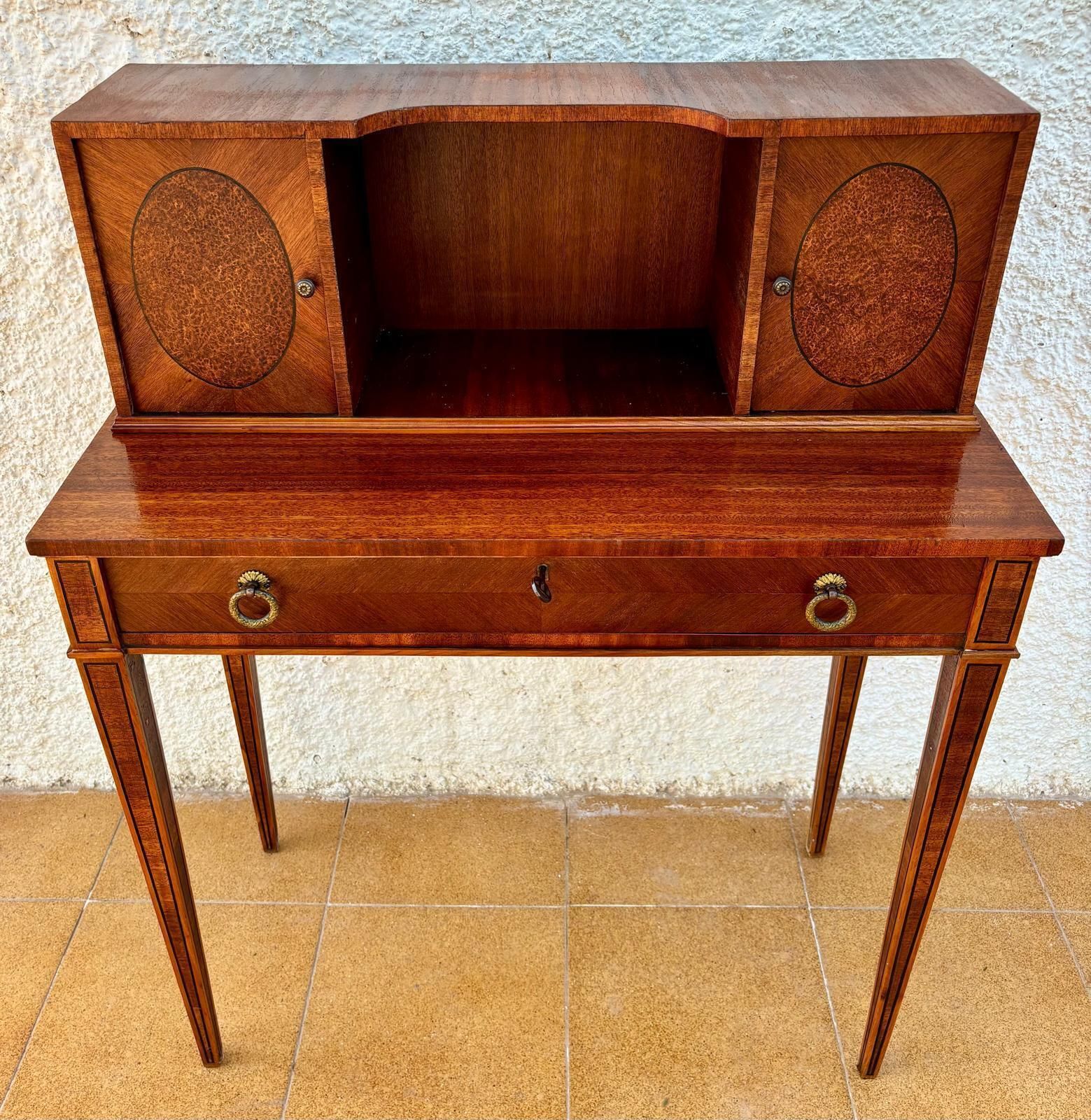Early 20th Century French Walnut Venner Desk, 1940s photo 2336.0