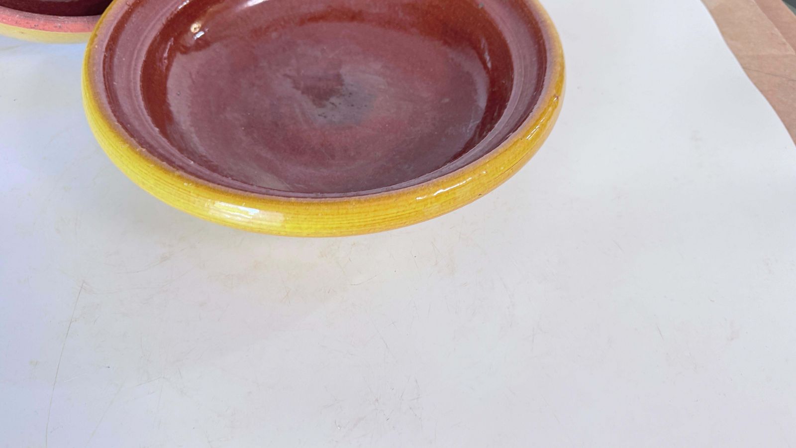 Glazed Terracotta Tajine Soup Tureen Early 20th Century Yellow Enameled Pottery photo vinterior