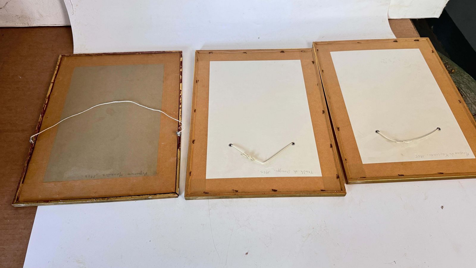 Set Of 3 Framed Black And White Photographs 1950s Monuments Gold Frames photo Art