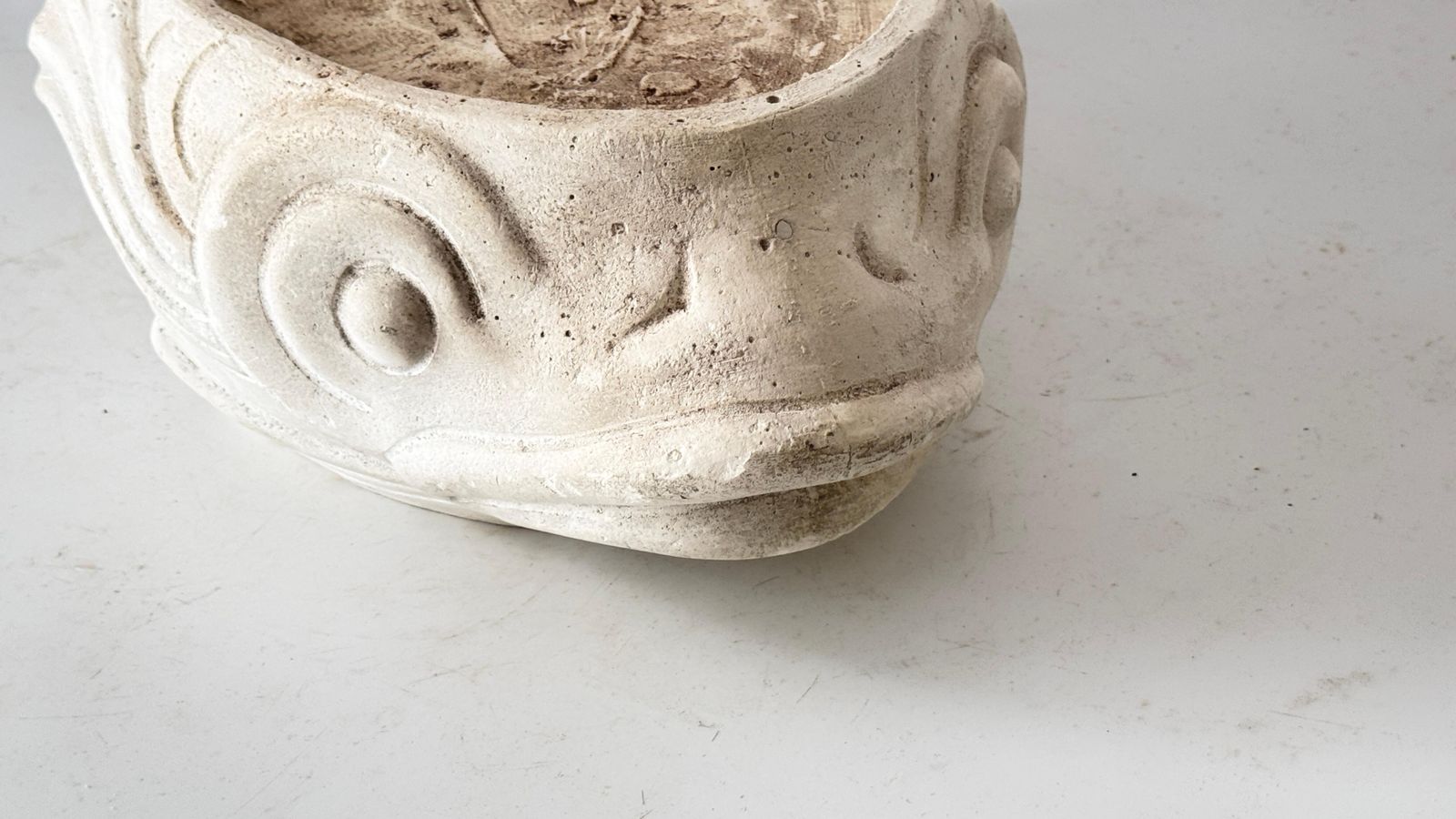 Large Plaster Jardinière France, 1930s Fish Sculpture In The Style Of Martel photo 691.0