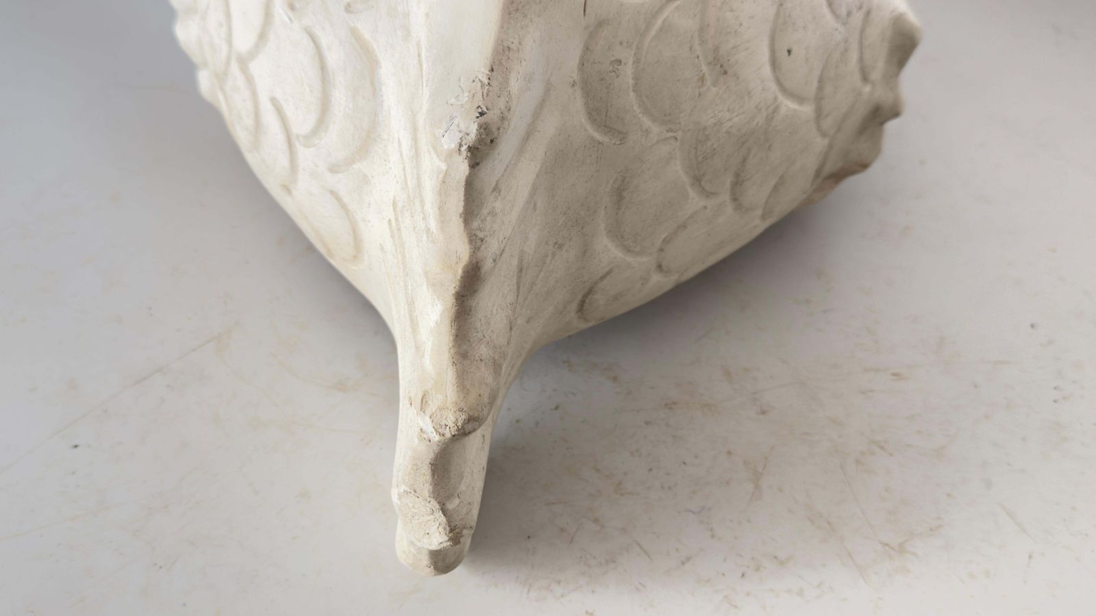 photo for sale Large Plaster Jardinière France, 1930s Fish Sculpture In The Style Of Martel