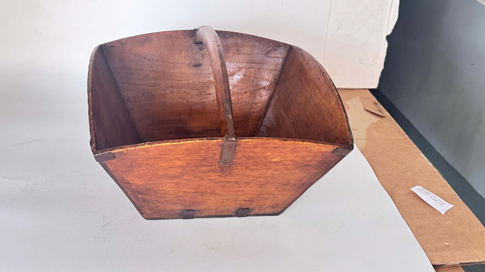 Early 20th Century Chinese Wooden Rice Measure With Copper Fittings photo for sale