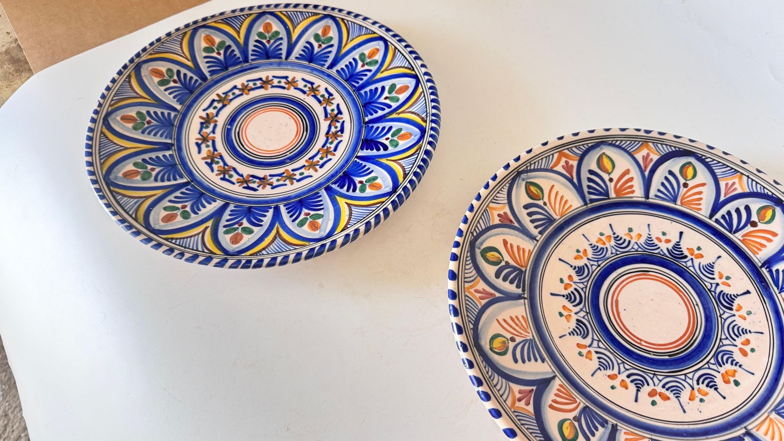photo buy Pair Of Large Italian Decorative Plates Or Serving Dishes, Hand Painted, 1970s