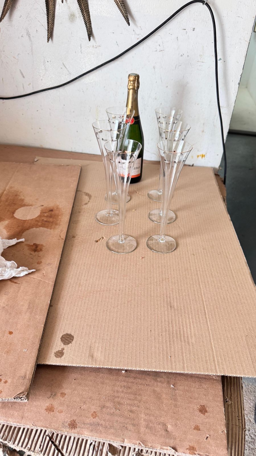 Set Of Six French Crystal Champagne Coupes, Single Piece Design With Duck Motifs photo furniture