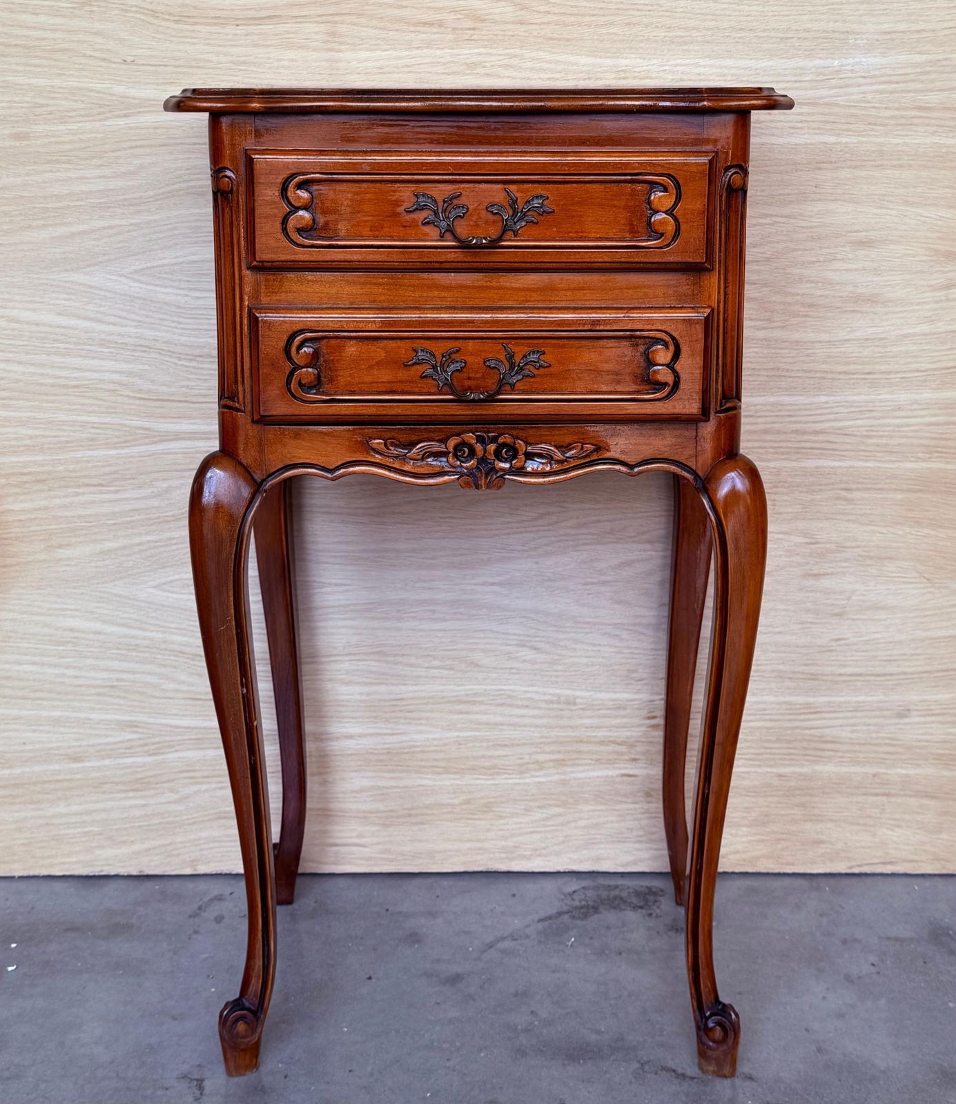 French Bedside Tables With Cabriole Legs, 1950s, Set Of 2 photo furniture