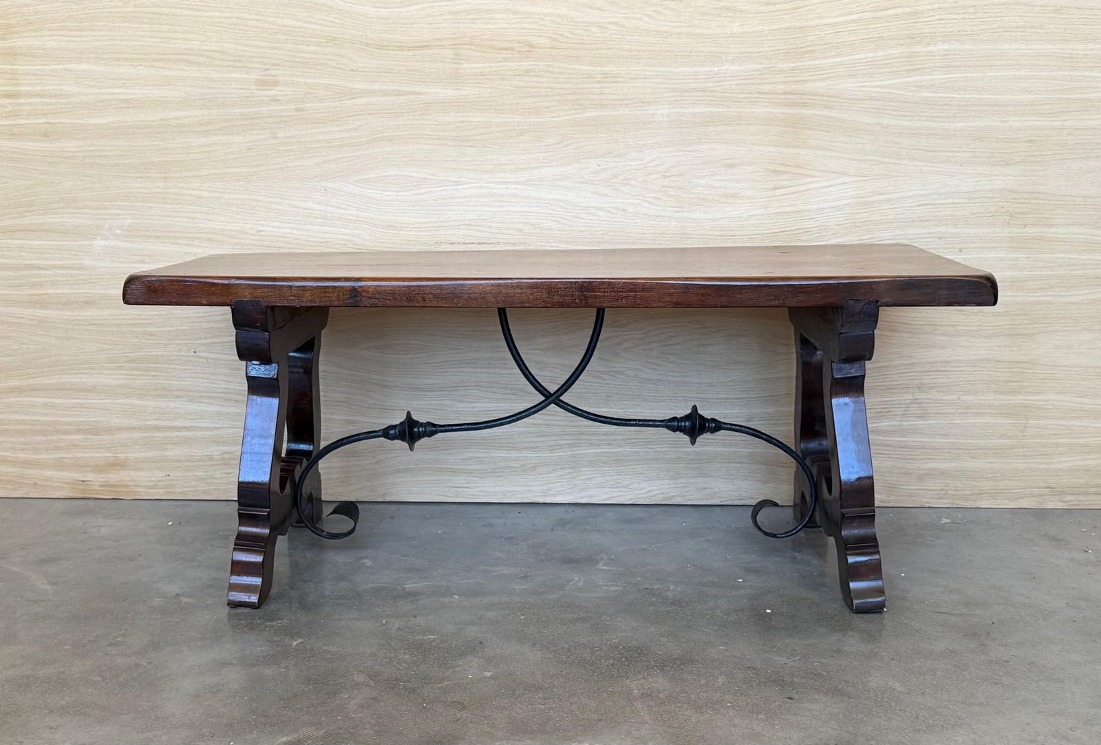 Spanish Rectangular Coffee Table With Lyre Legs photo furniture