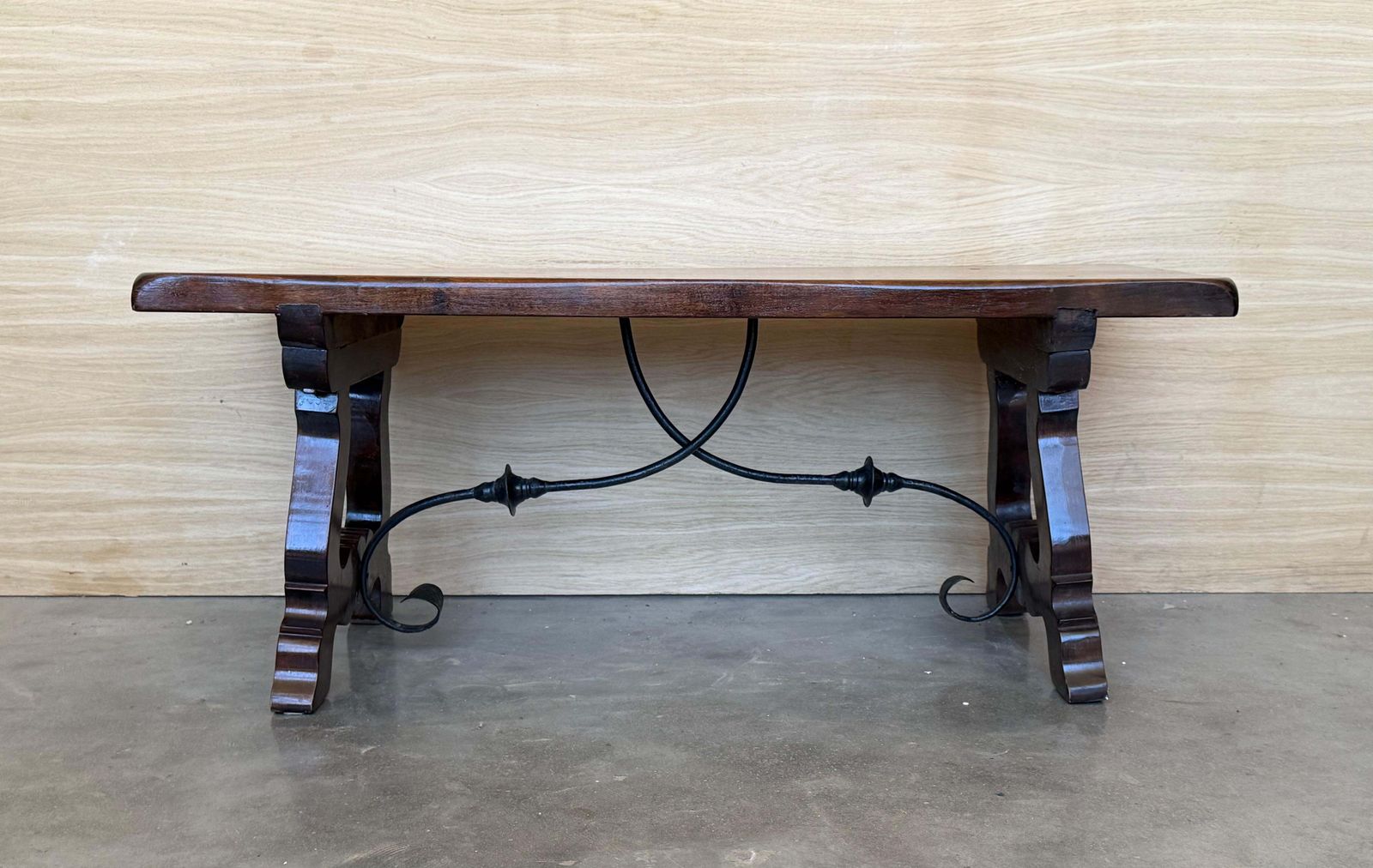 Spanish Rectangular Coffee Table With Lyre Legs photo for sale