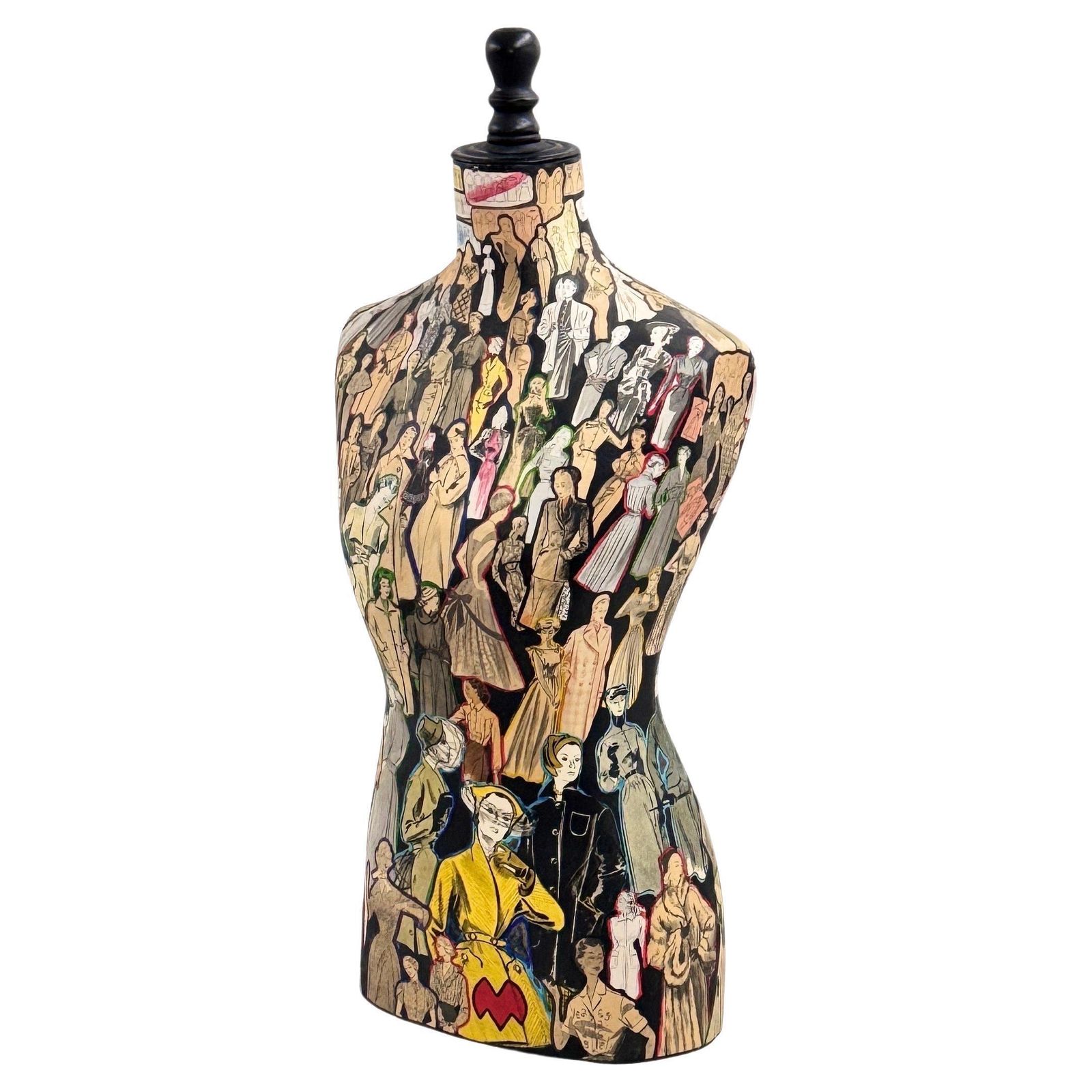 Removable Wooden Mannequin Bust With Fashion Collages, Paris, 1960s photo furniture