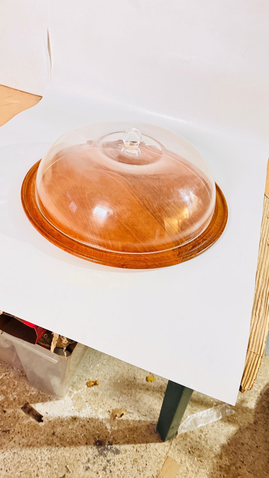 Serving Tray Cloche Plate Bell For Cheese Or Fruit In Plastic And Wood France photo 393.0