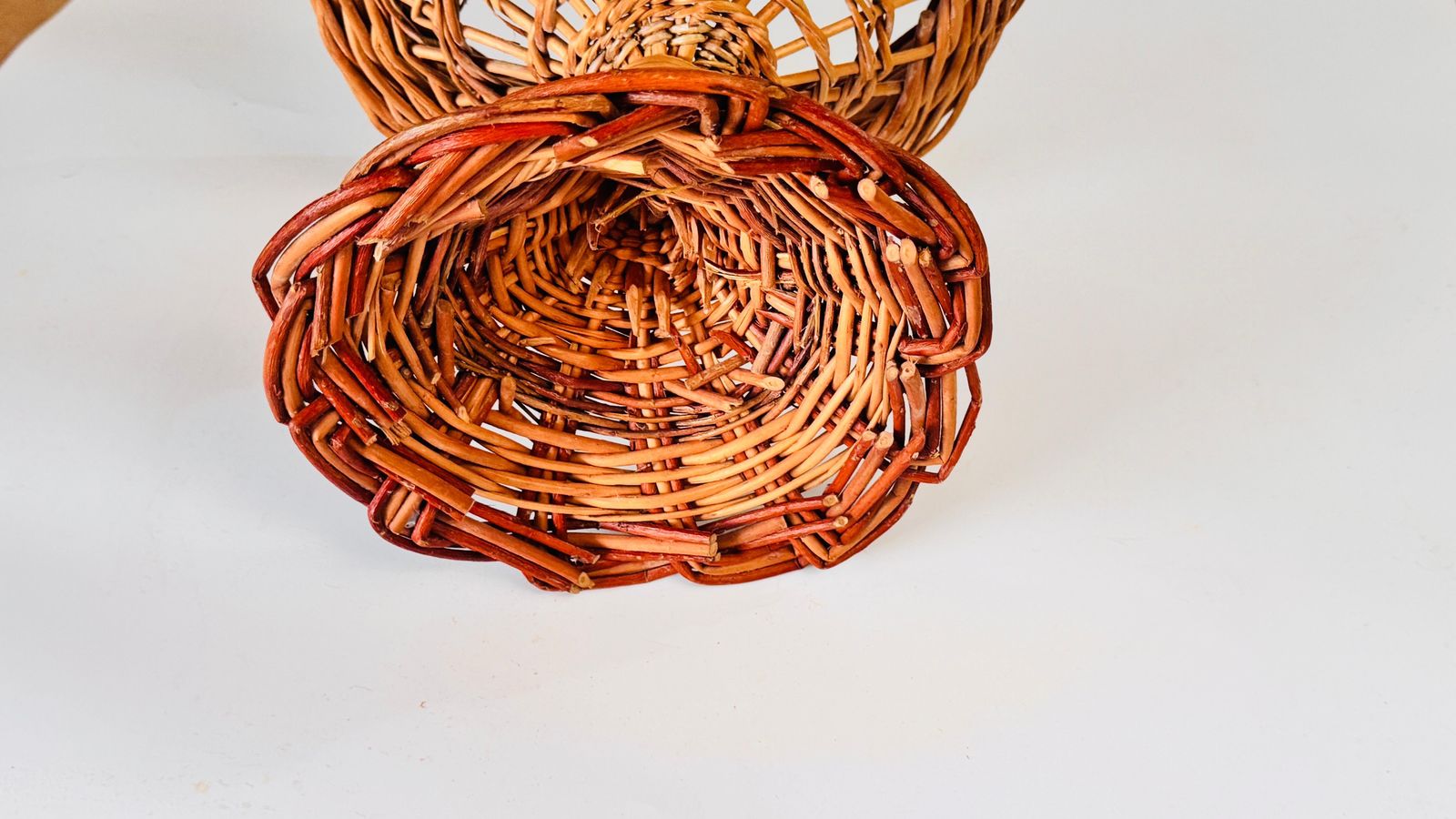 Rattan Italian Basket Fruit Bowl Centerpiece, 1970s photo Home Decor