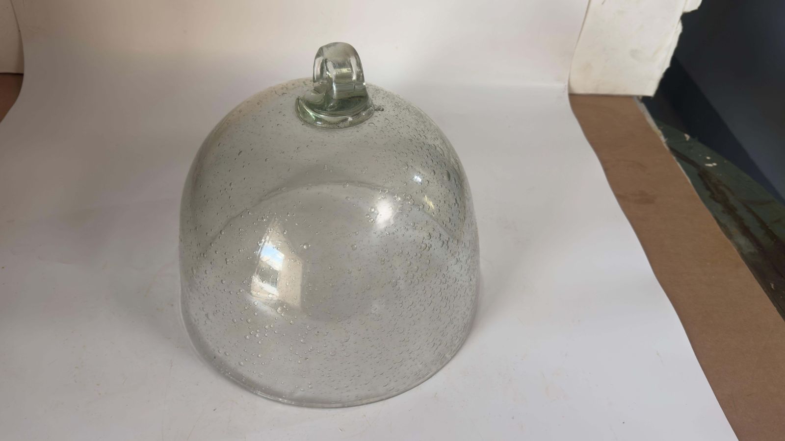 Serving Tray Cloche Plate Bell For Cheese Or Fruit In Glass By Biot France photo vinterior