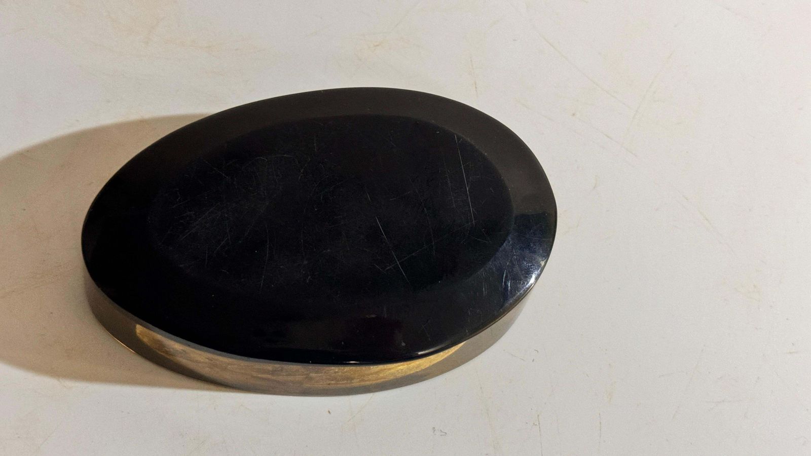 Ashtray In Black Resin With Shell In Natural And Black Color France 1970 photo for sale