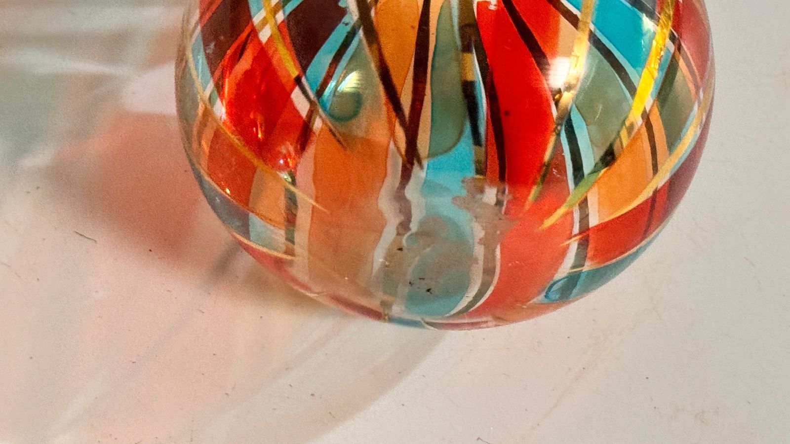 Venitian Vase, Hand Painting Gold 24 Karat, 1960 Venini Italy photo 364.0