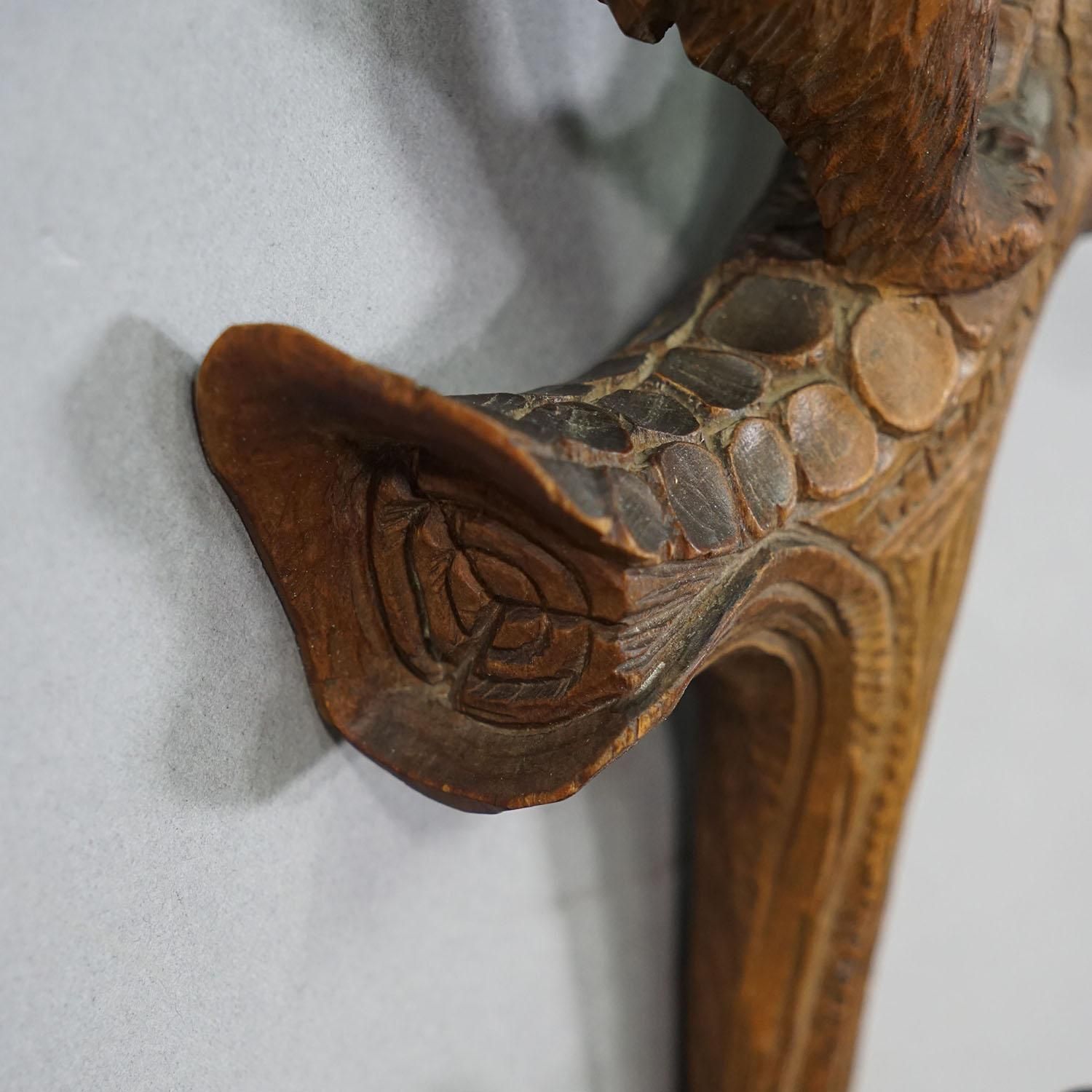 Lovely Black Forest Carved Whip Holder With Bear Ca. 1900s photo buy