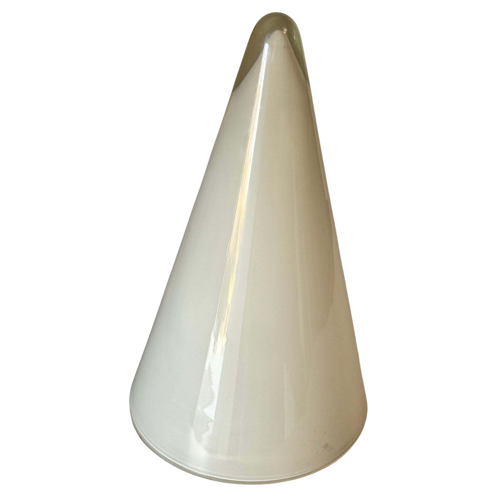 Glass Cone Opalescent  Table Lamps France 1970 photo for sale