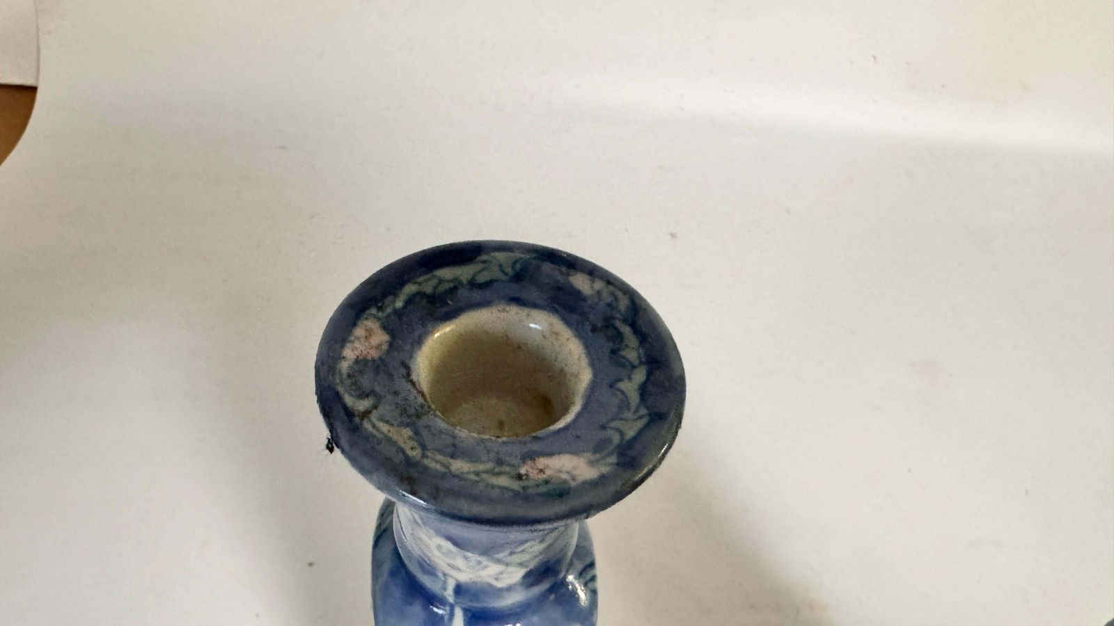 French Pair Pair Of Candle Holder In Blue Ceramic France 1970s photo 281.0