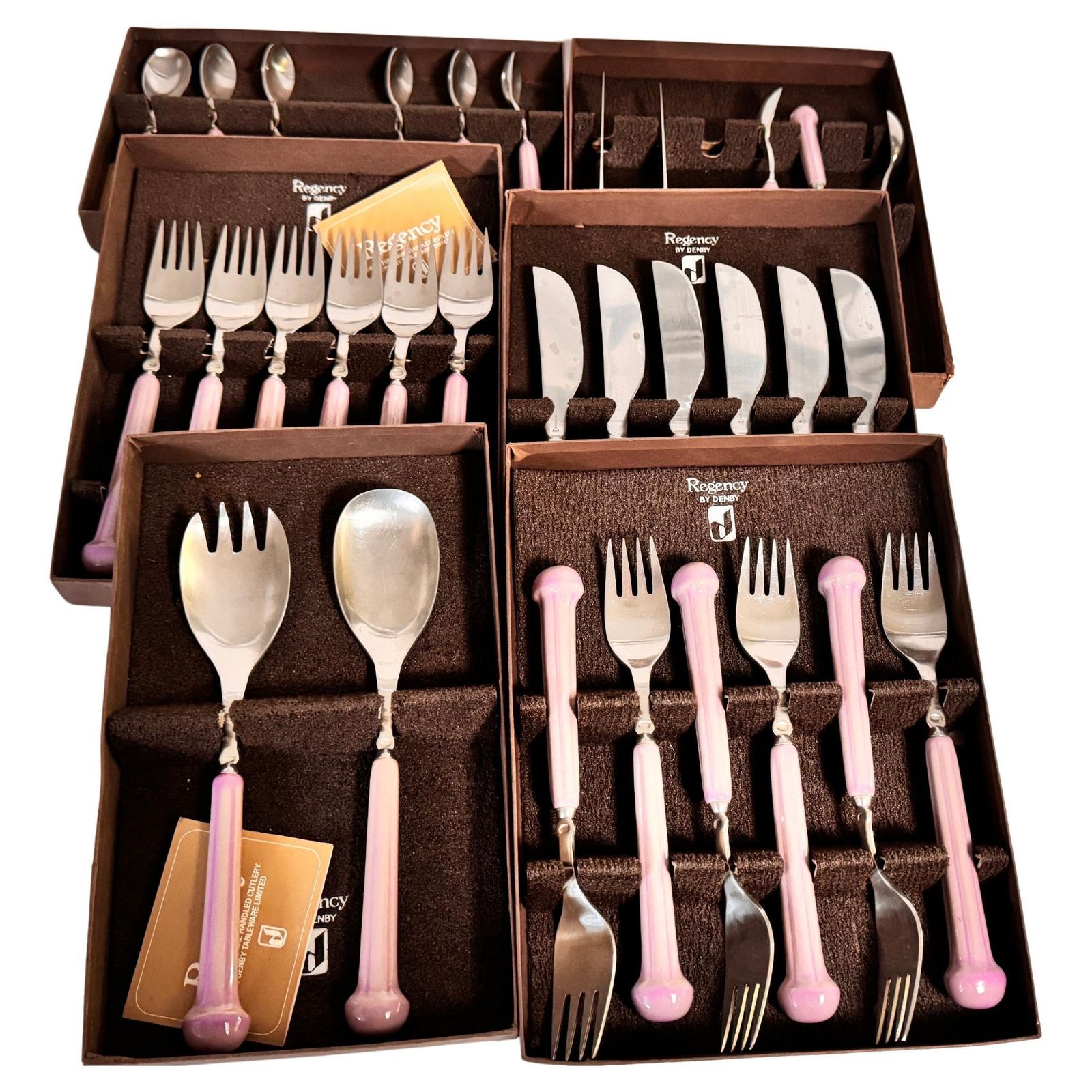 Set Of Cutlery 31 Pieces In Metal And Bakelite Purple Color France Circa 1970 photo furniture