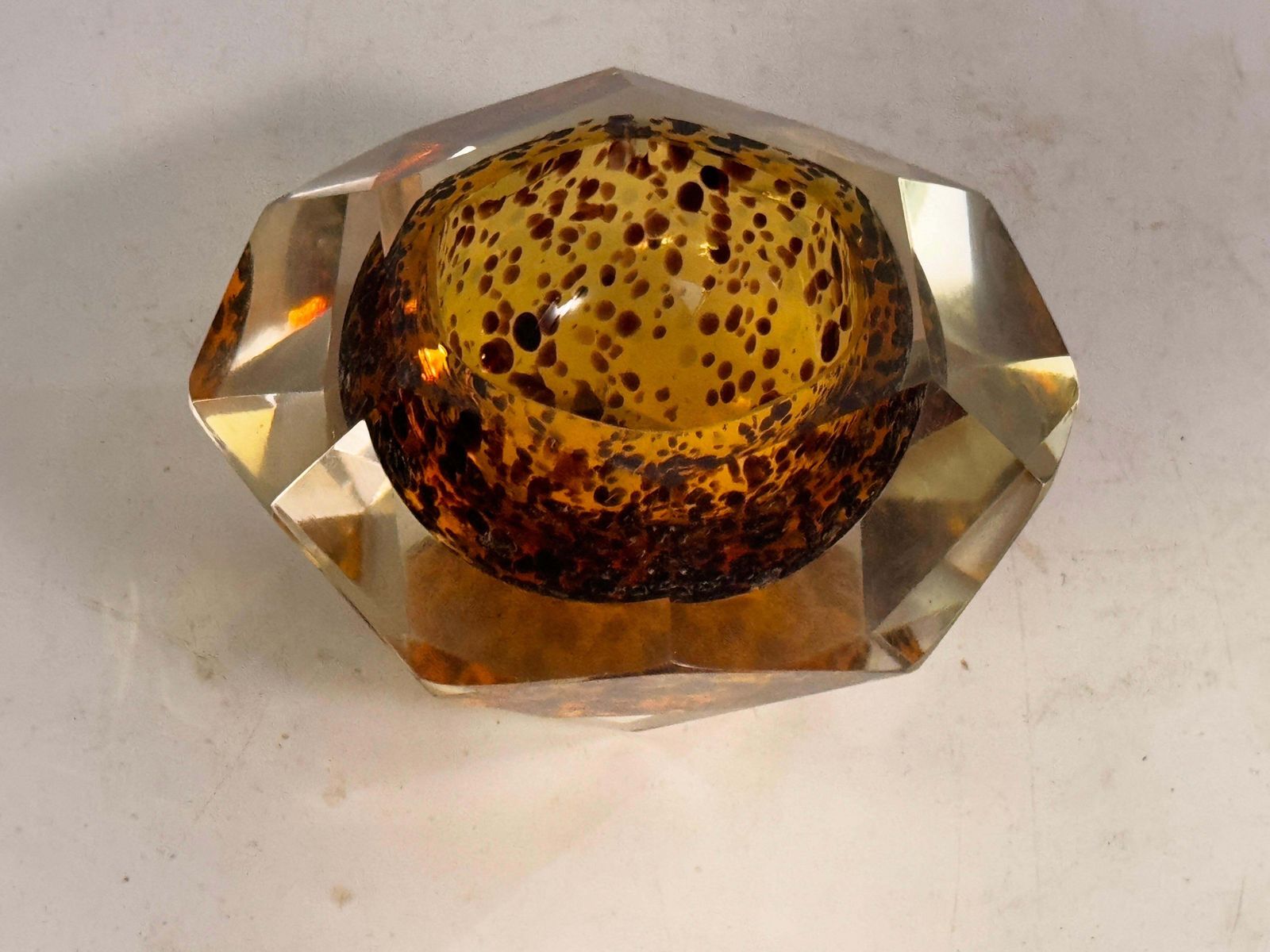 Vide Poche Or Ashtray In  Art Glass Venice Brown Color Italy Murano 1970 photo buy