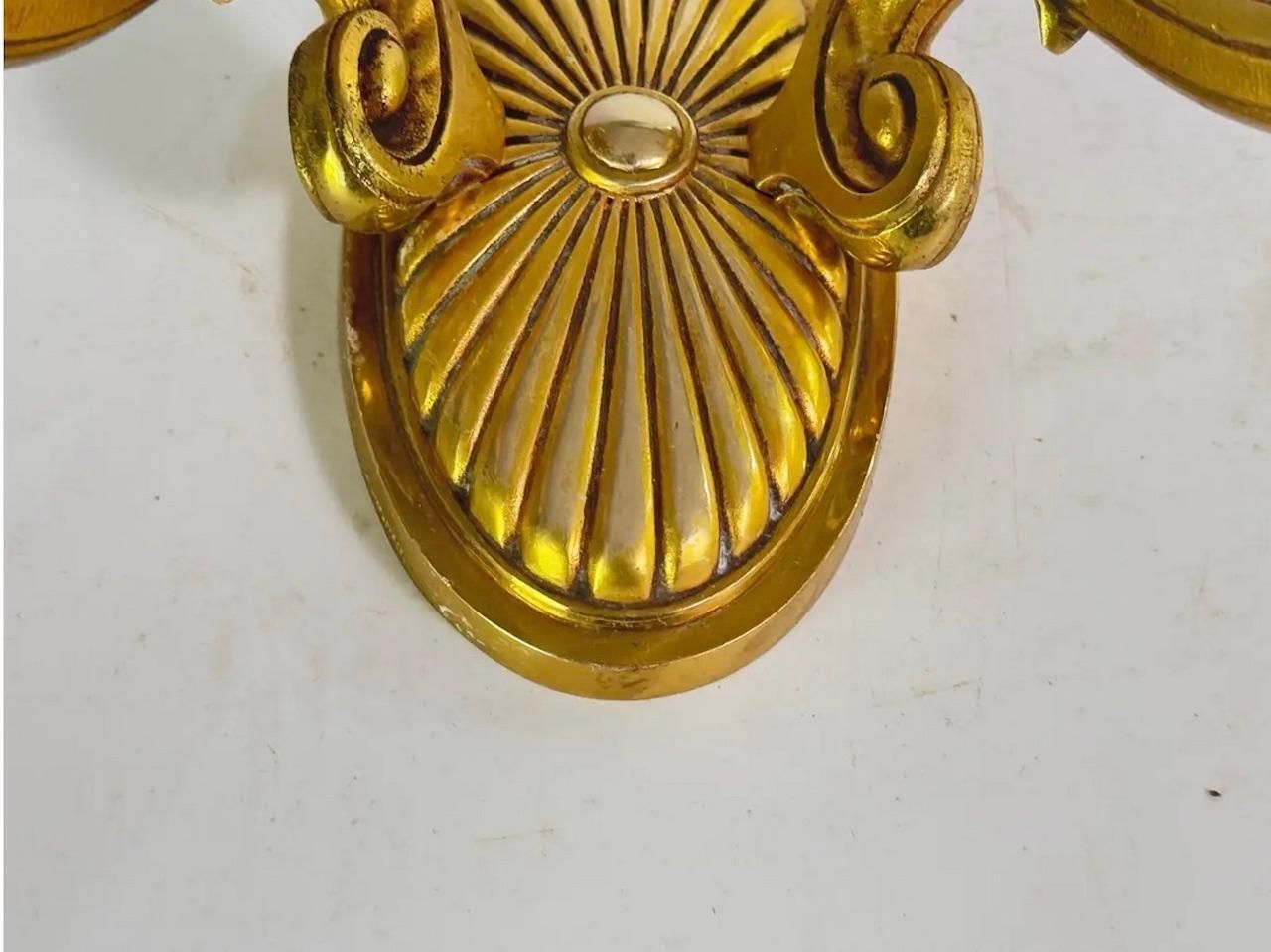 Vintage Bronze French Sconce Gold Color 20th Century photo Lighting
