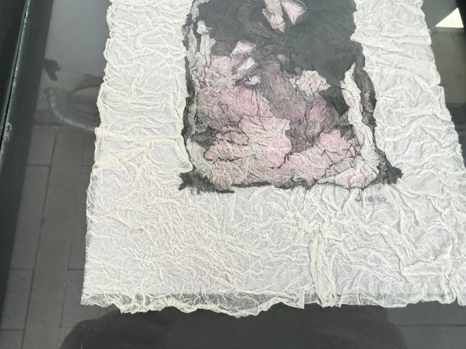 Pair Of Crumpled Paper By Sierra V In The Style Of Ladislas Kijno  France 1970 photo for sale
