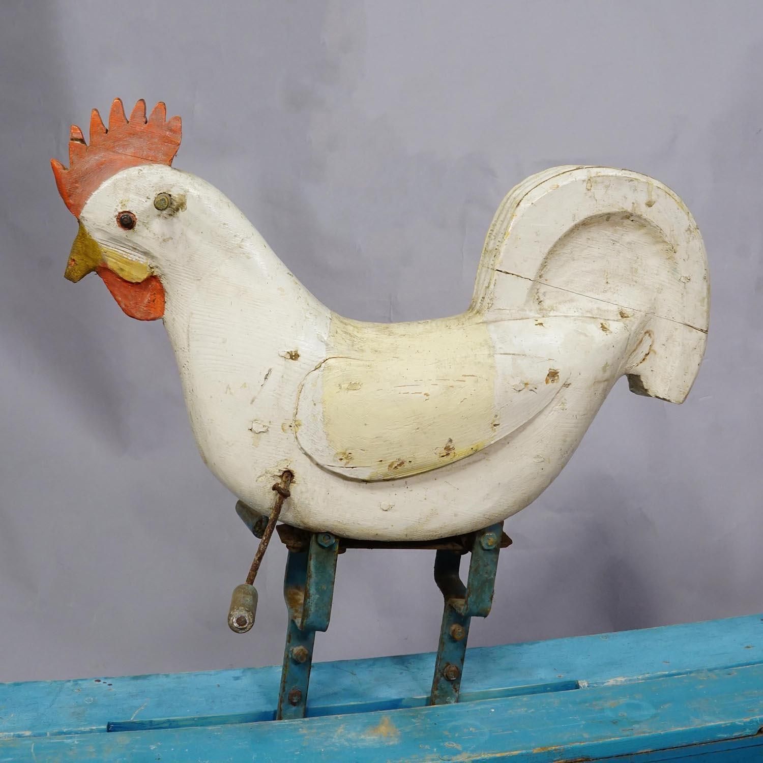 Rare Antique Chicken Rocking Toy, Germany Ca. 1920s photo furniture