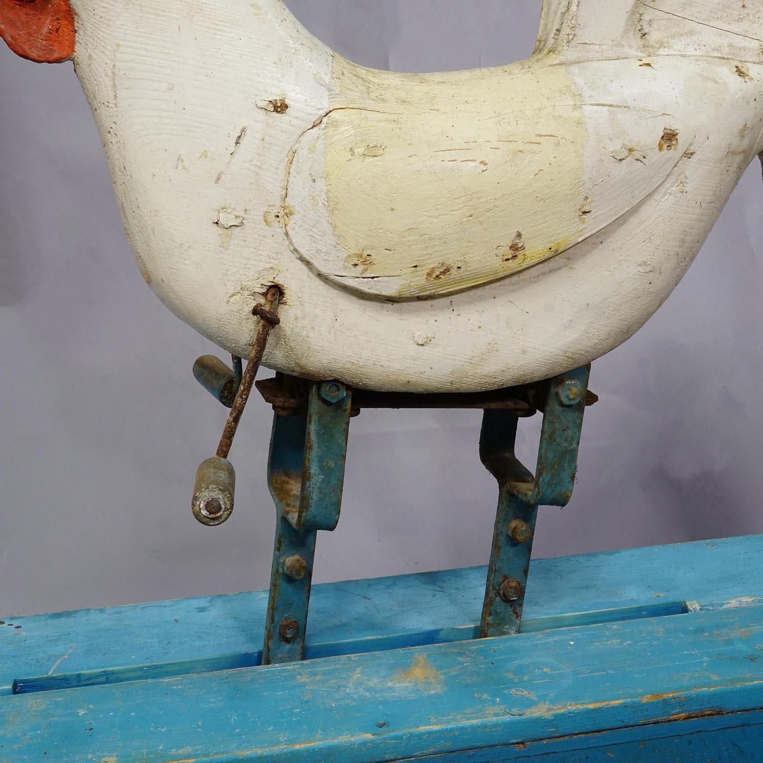 Rare Antique Chicken Rocking Toy, Germany Ca. 1920s photo vinterior