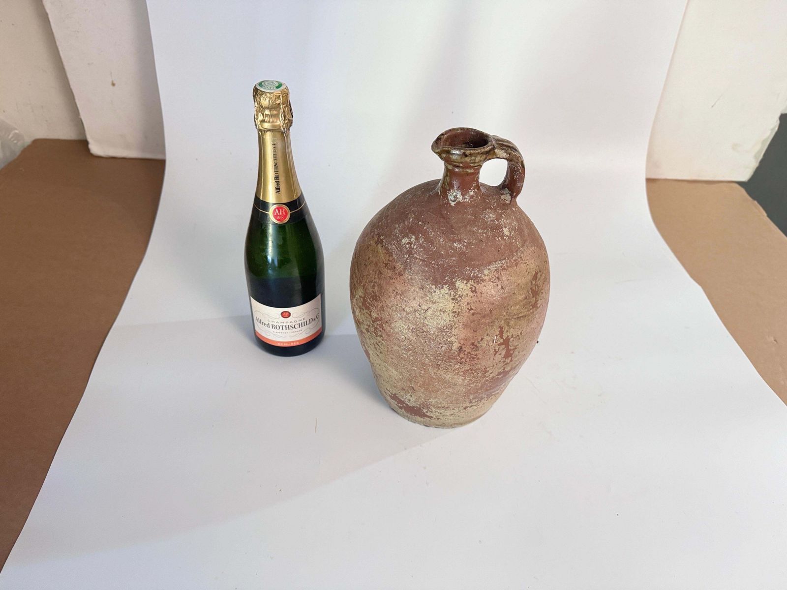 photo furniture Japanese Style Stoneware Pottery Jug Pitcher With Amazing Glaze  19th France