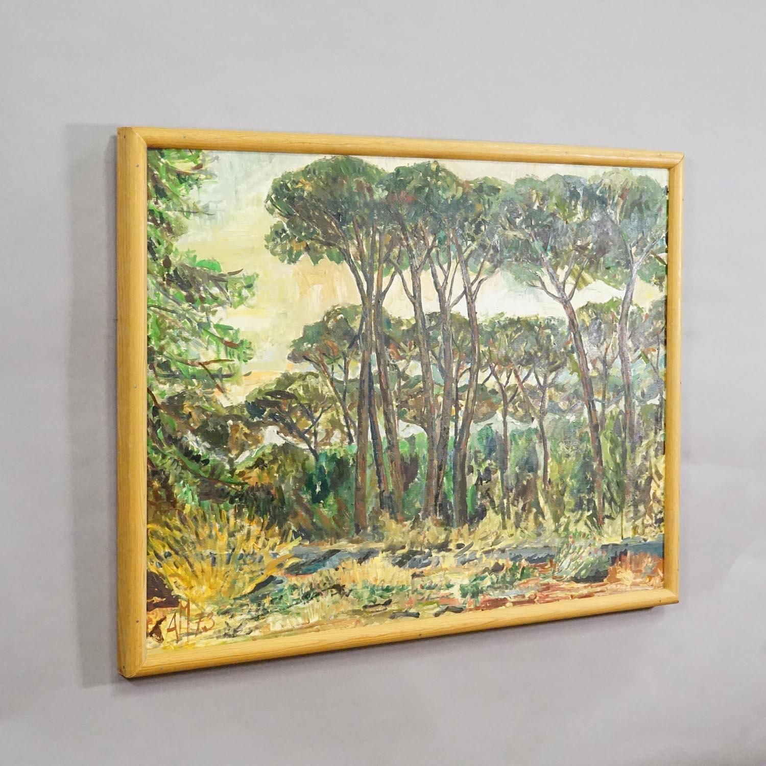 Alexander Michael Oil Painting Of A Pine Grove Near Ostia, Italy 1973 photo furniture