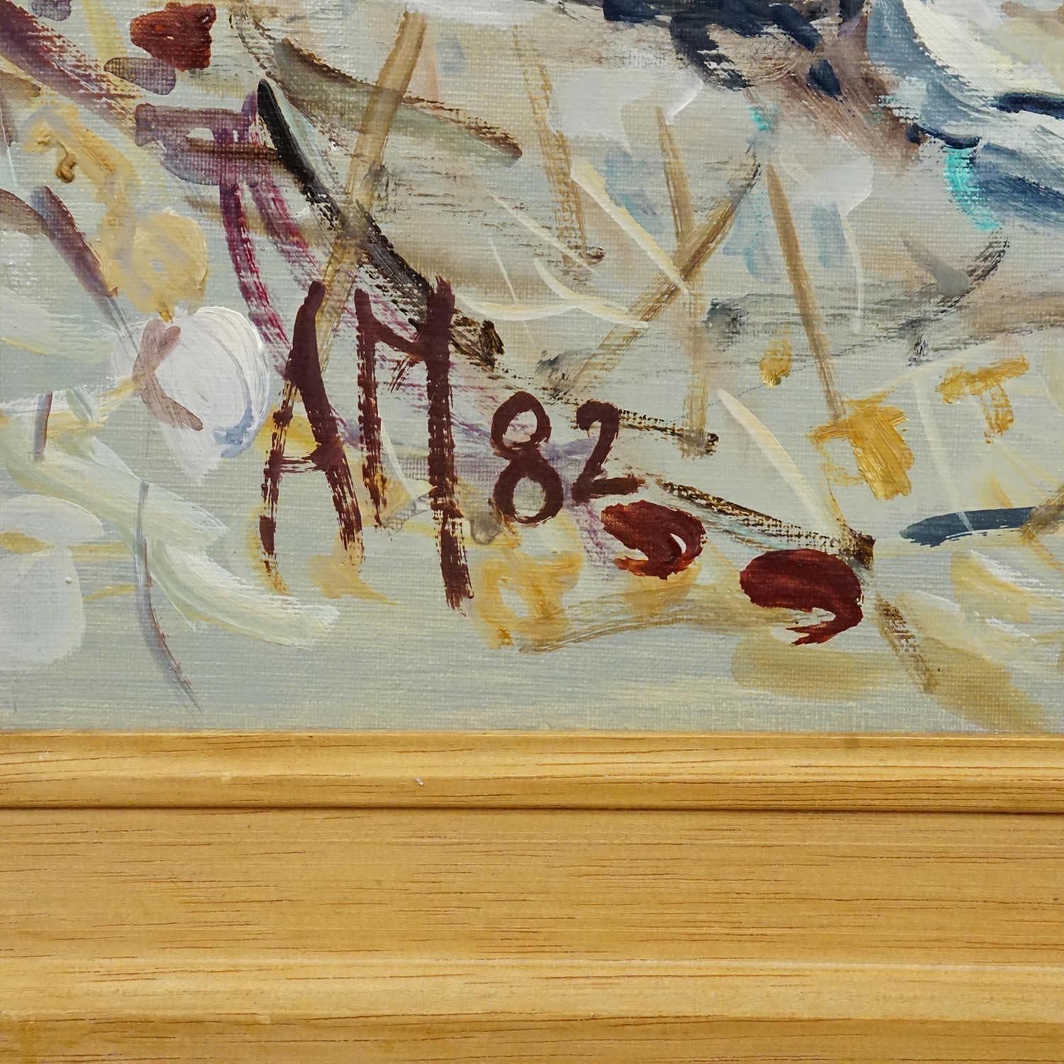 Alexander Michael   Lake Chiemsee In Bavaria Oil On Canvas 1982 photo buy