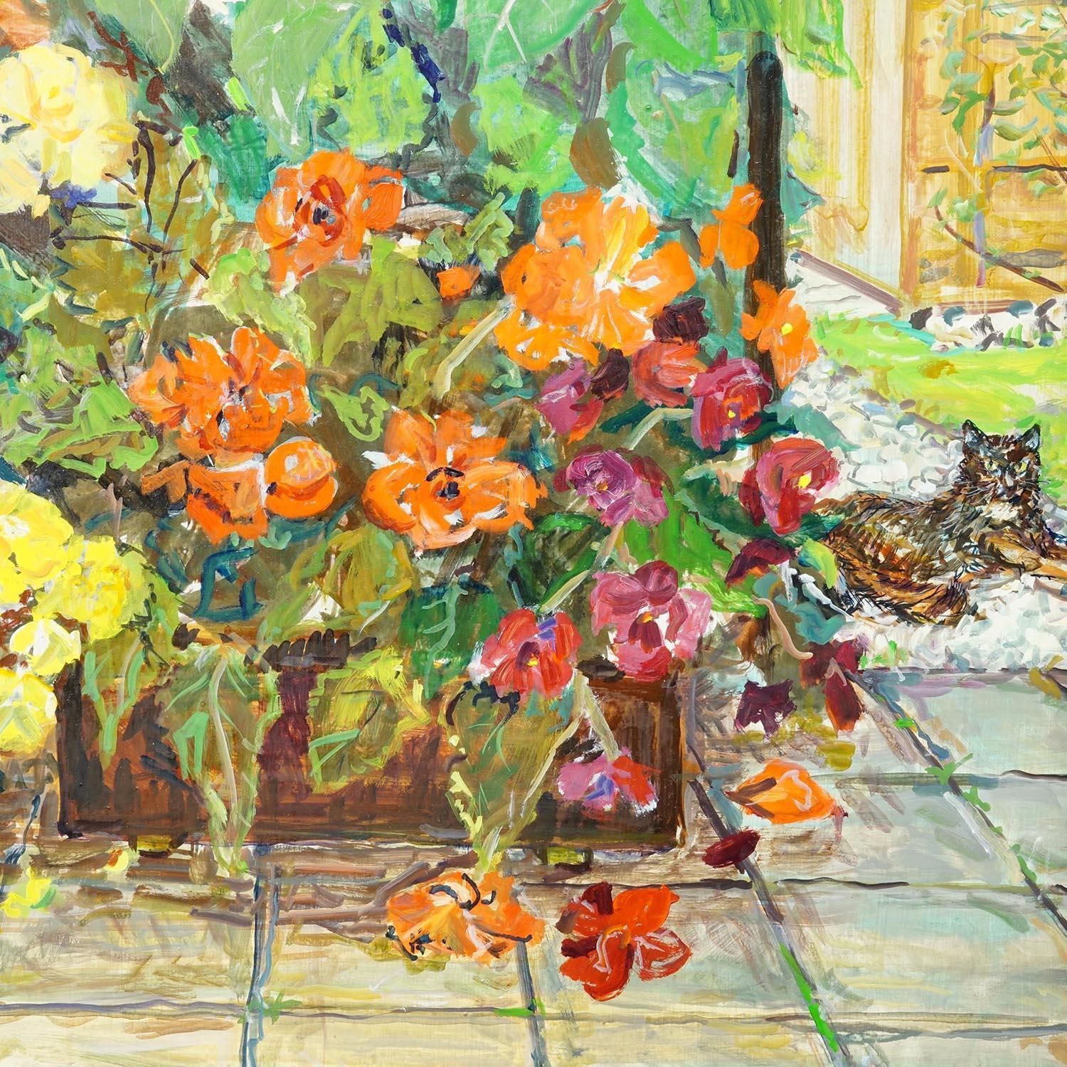 Impressionistic Oil Painting Of A Garden Scenery, Alexander Michael 1996 photo Art