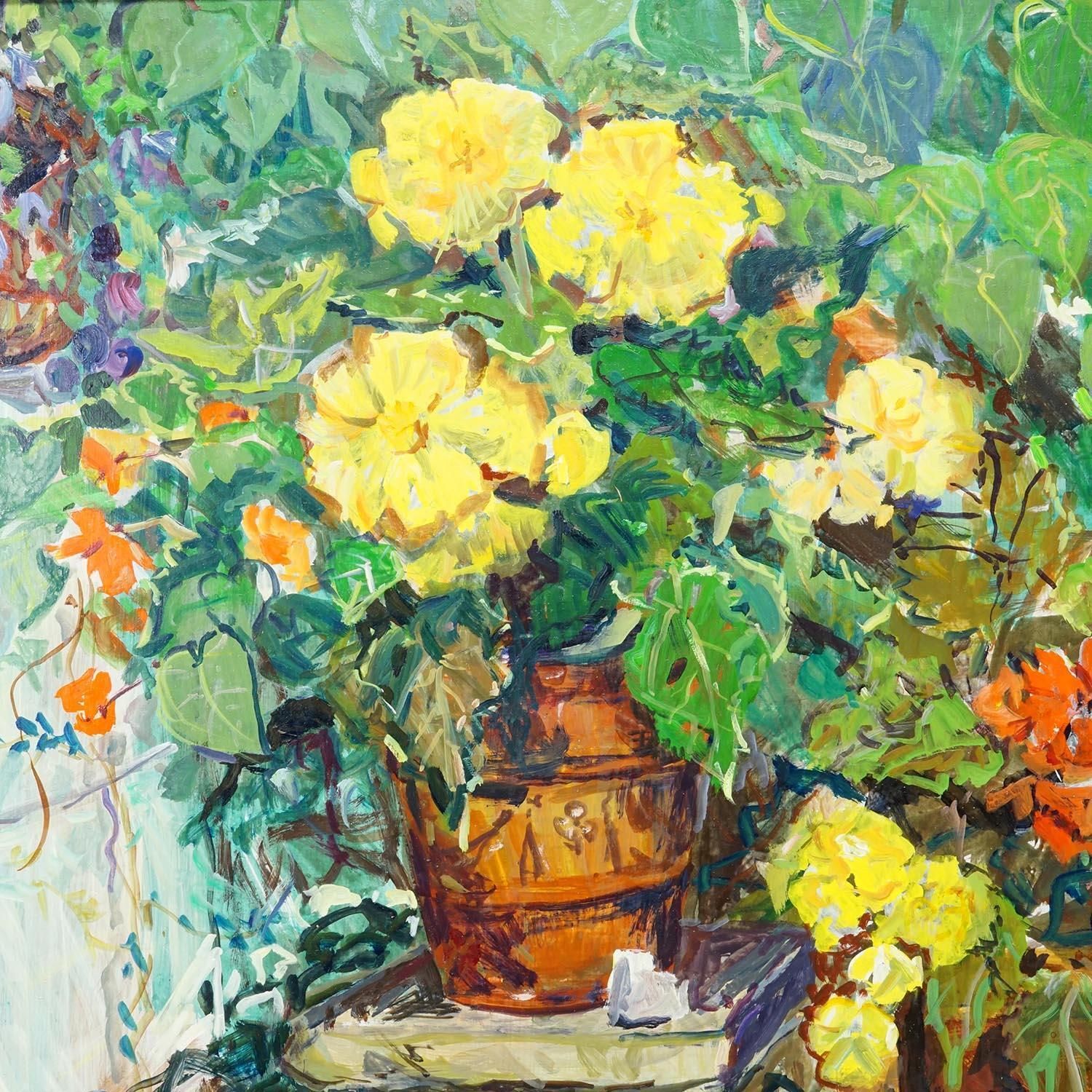 Impressionistic Oil Painting Of A Garden Scenery, Alexander Michael 1996 photo 546.0
