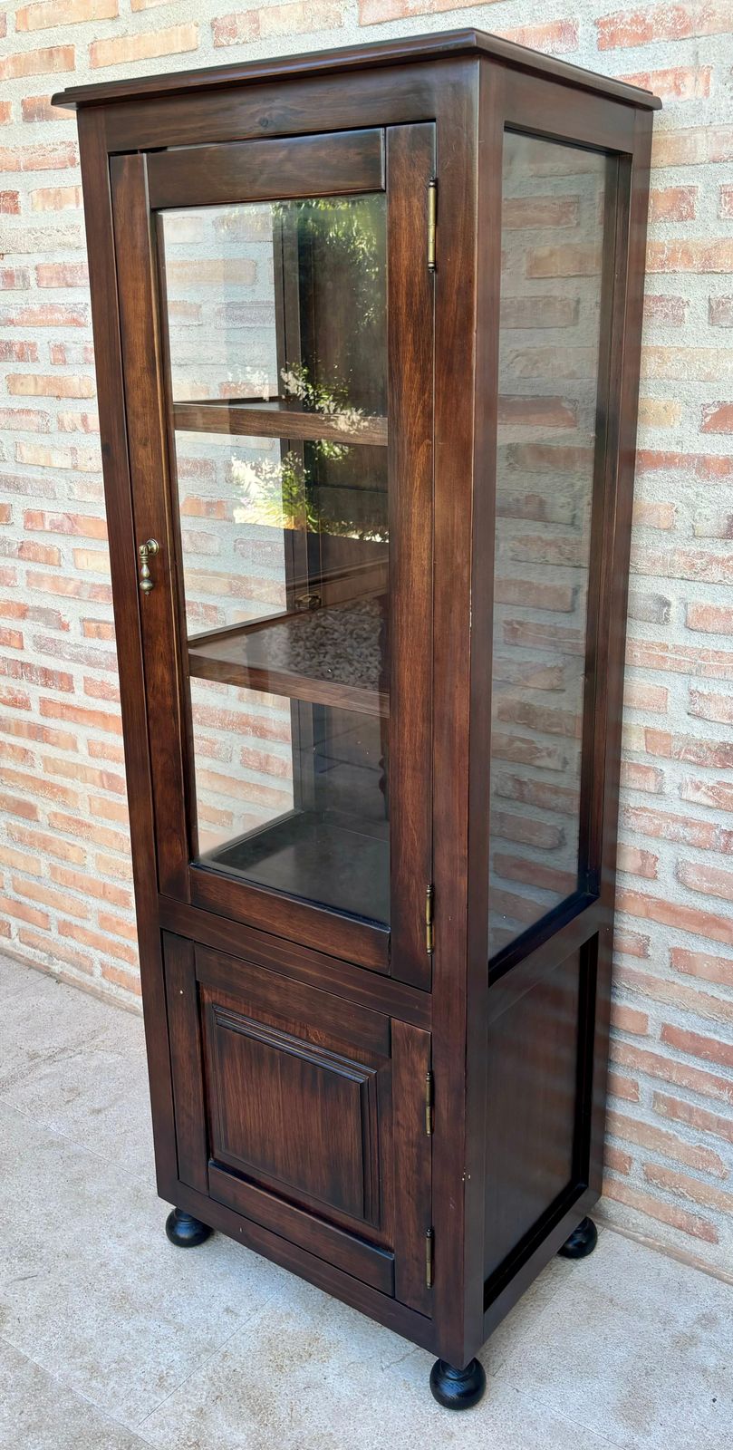 Mid Century French Display Case In Walnut And Glass, 1950 photo Furniture