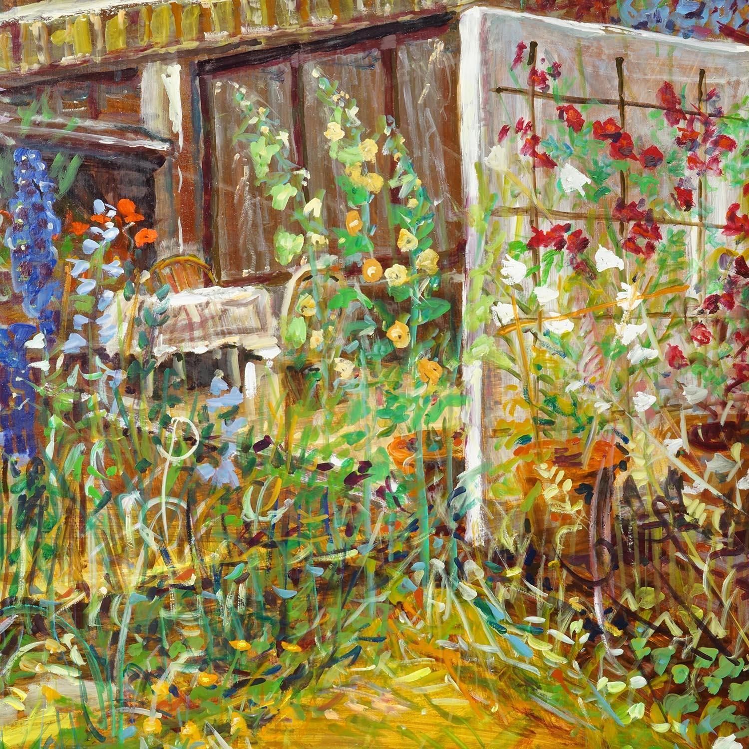 Impressionistic Oil Painting Of A Garden Scenery, Alexander Michael 1994 photo Art