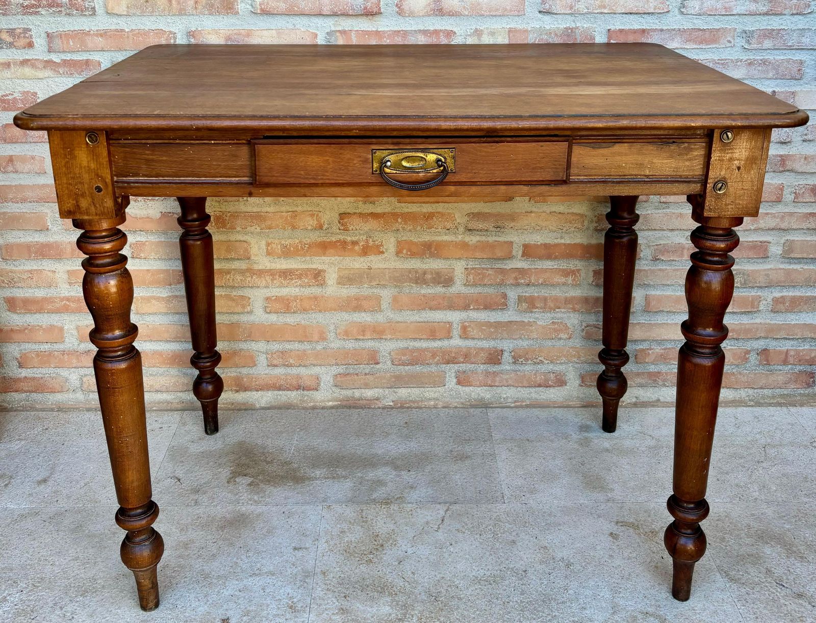 Table de travail rustique française en chêne, années 1920 photo furniture