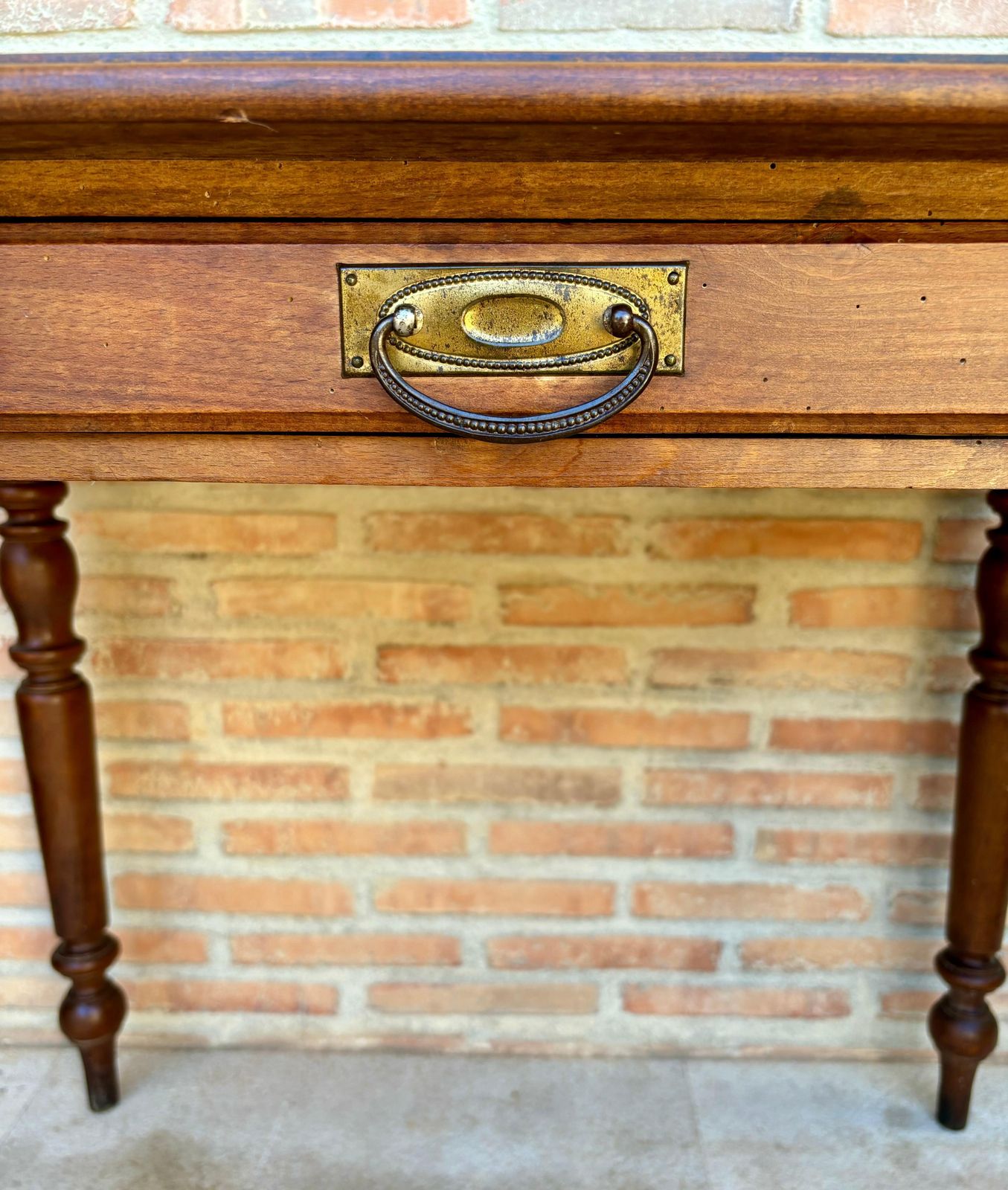 Table de travail rustique française en chêne, années 1920 photo vinterior