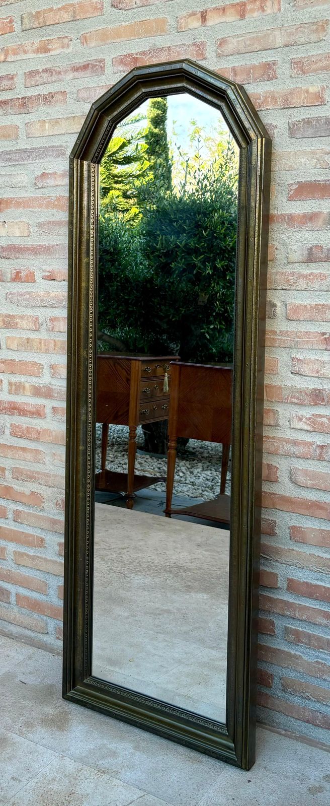 Grand miroir français en laiton, début du XXe siècle, années 1940 photo 2049.0