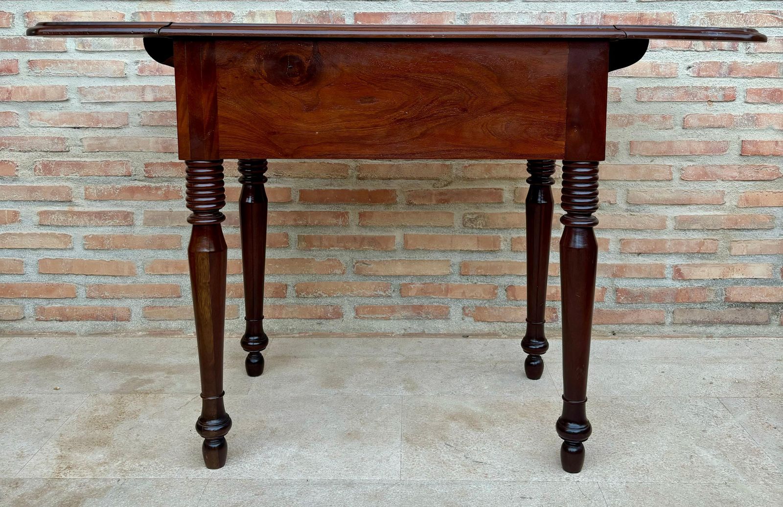 Table gigogne française en bois, avec abattants et deux tiroirs, années 1920 photo 2210.0