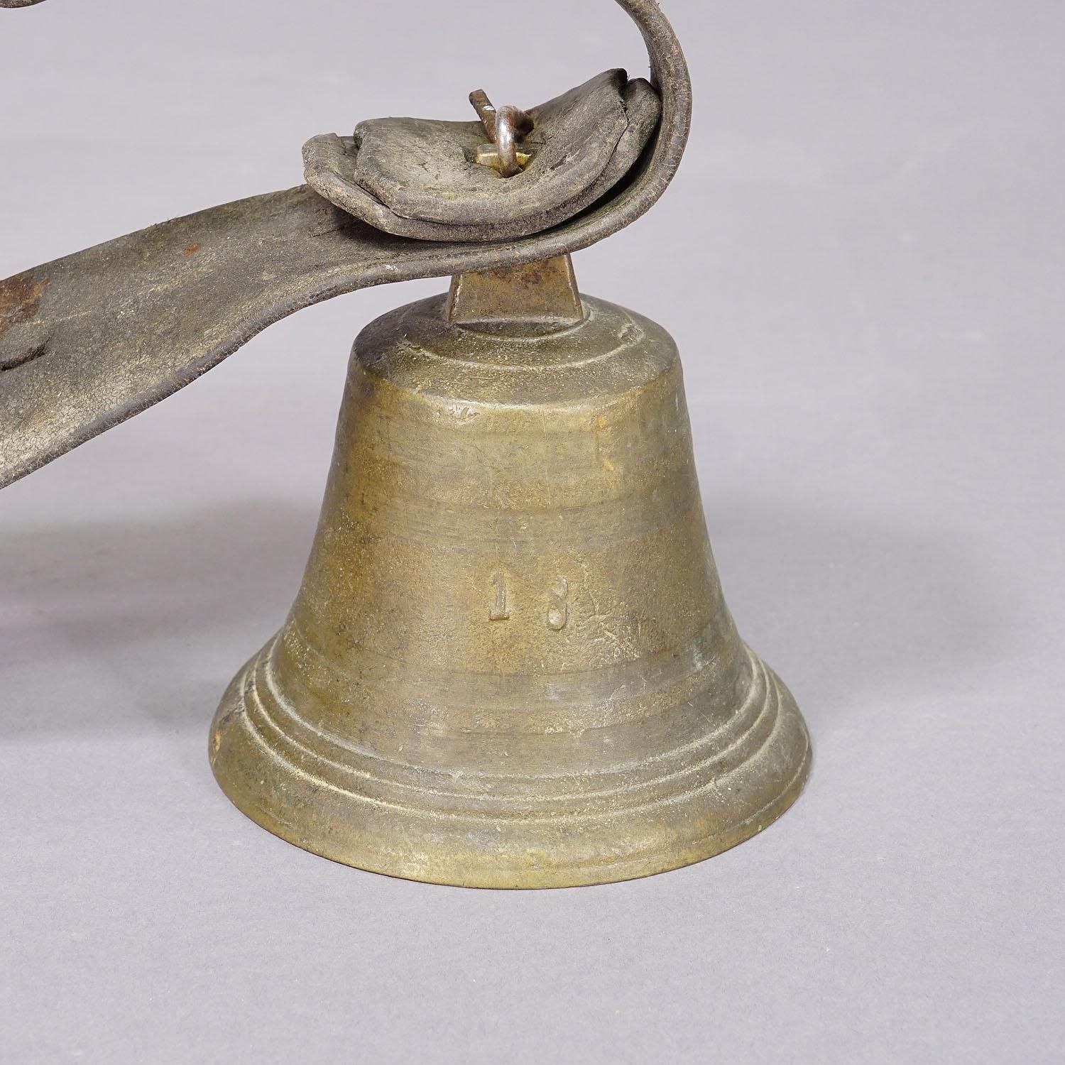 Antique Casted Bronze Cattle Bell Made In Switzerland Ca. 1900s photo vinterior